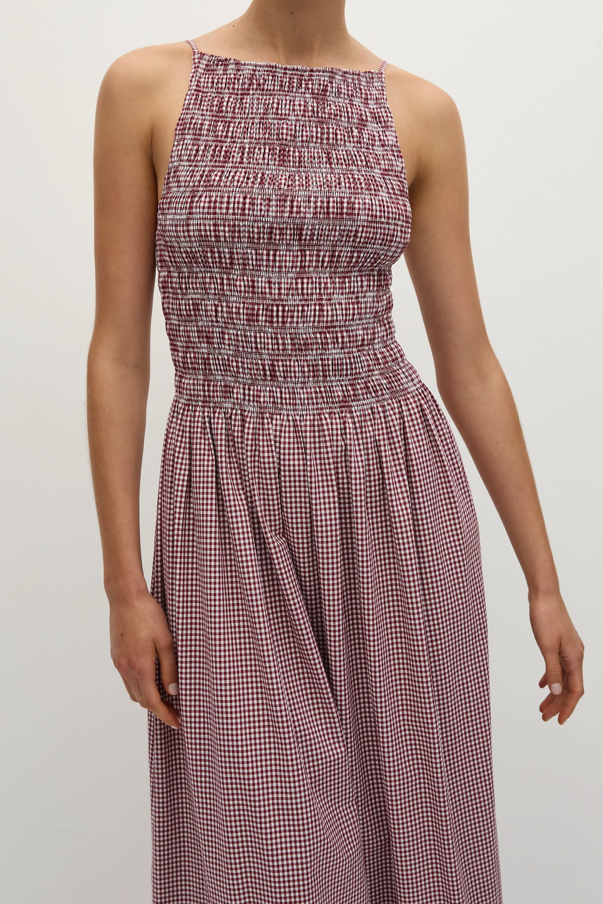 Laia Maxi Dress Gingham Deep Red - Final Sale - Image 2