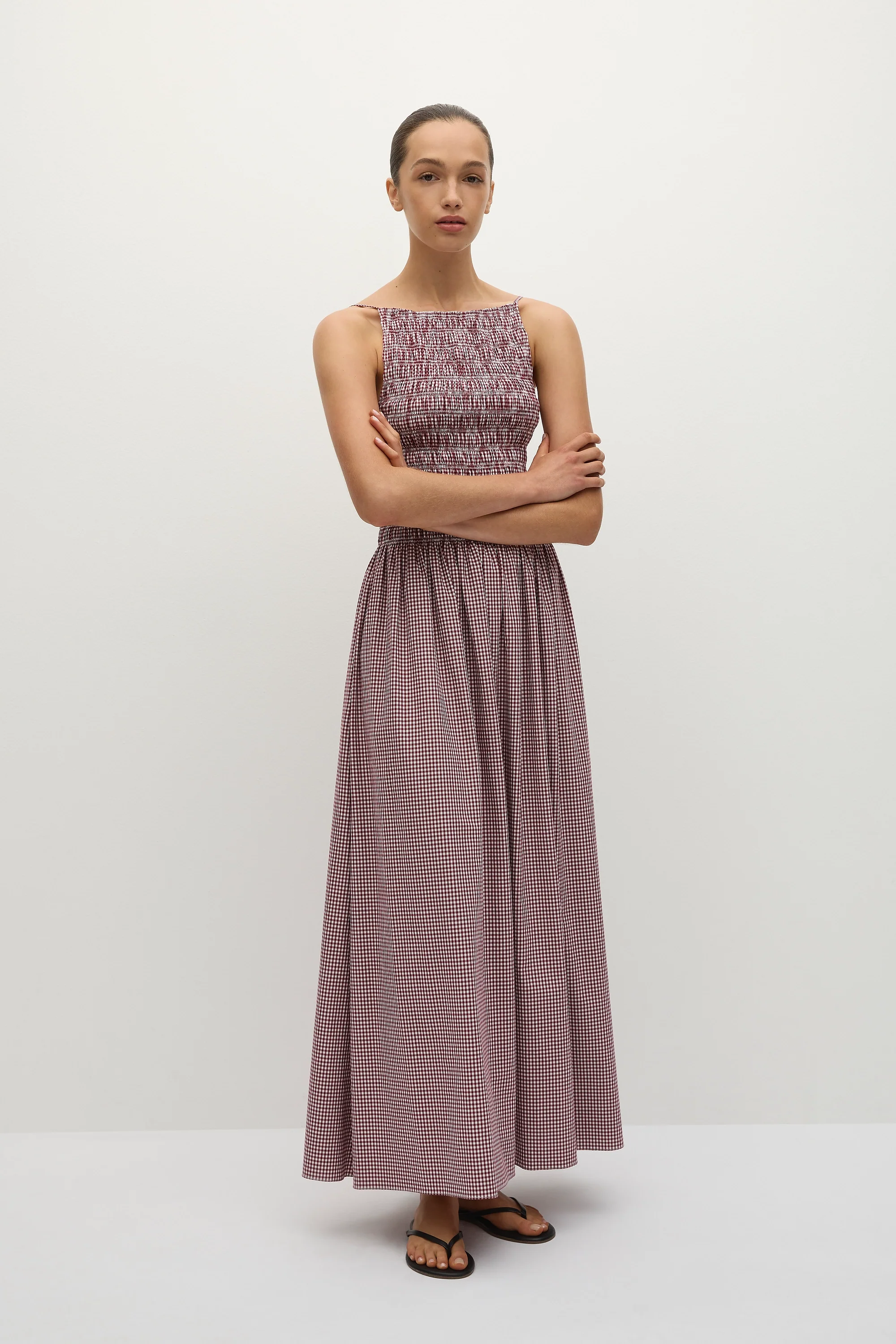 Laia Maxi Dress Gingham Deep Red - Final Sale - Image 3