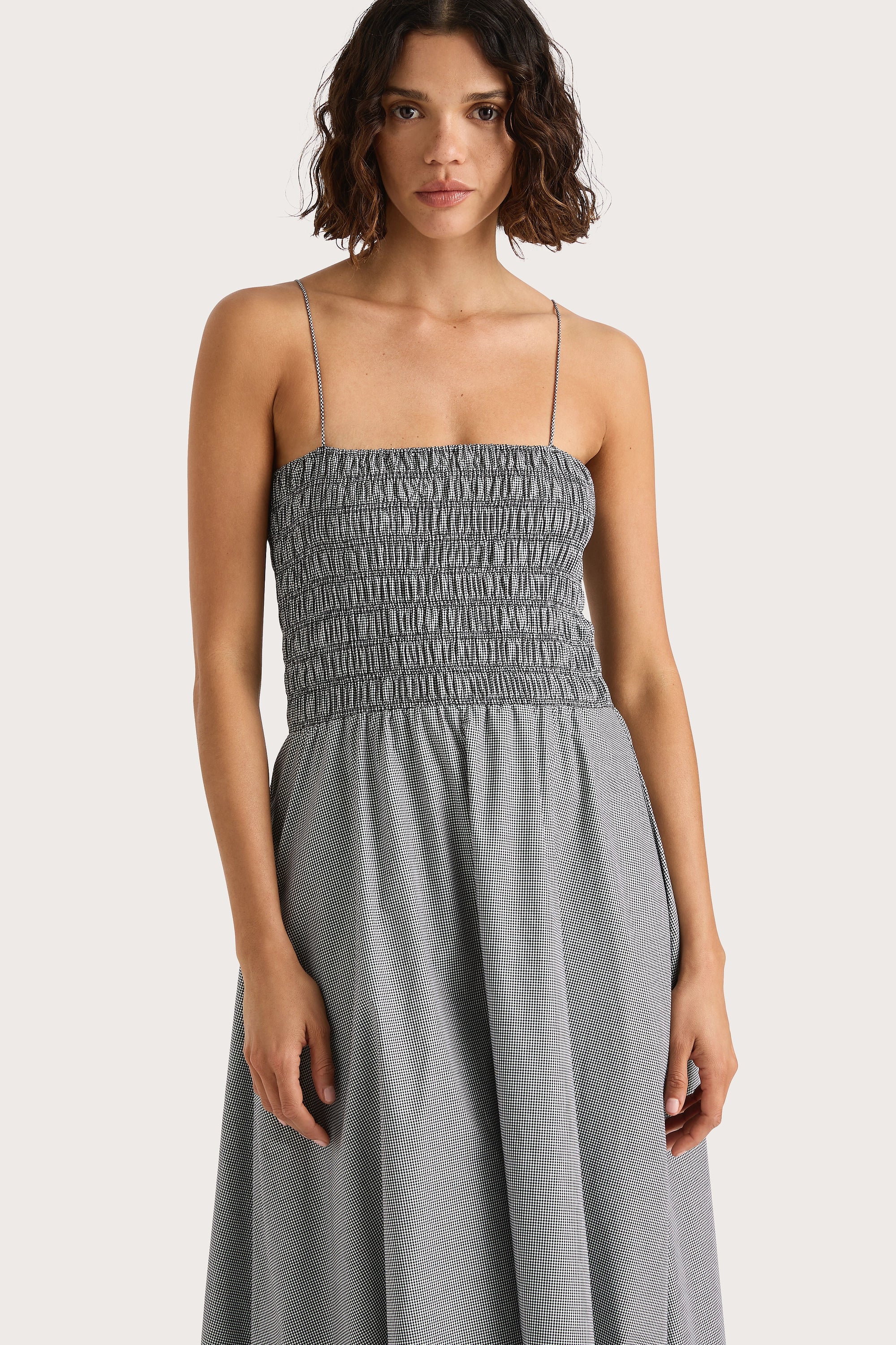 Lida Maxi Dress Gingham Black - Final Sale - Image 3