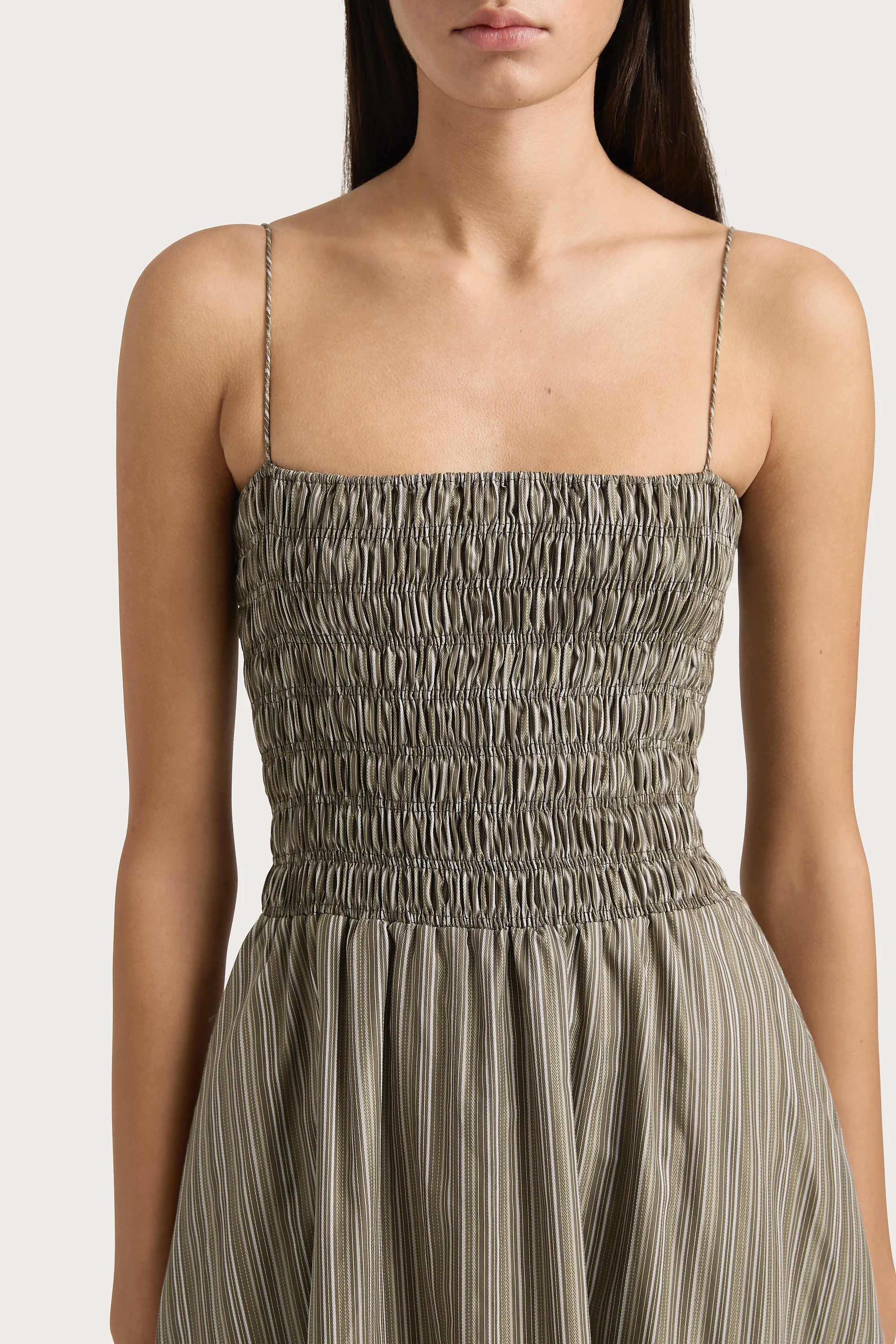 Lida Maxi Dress Khaki Stripe - Final Sale - Image 2