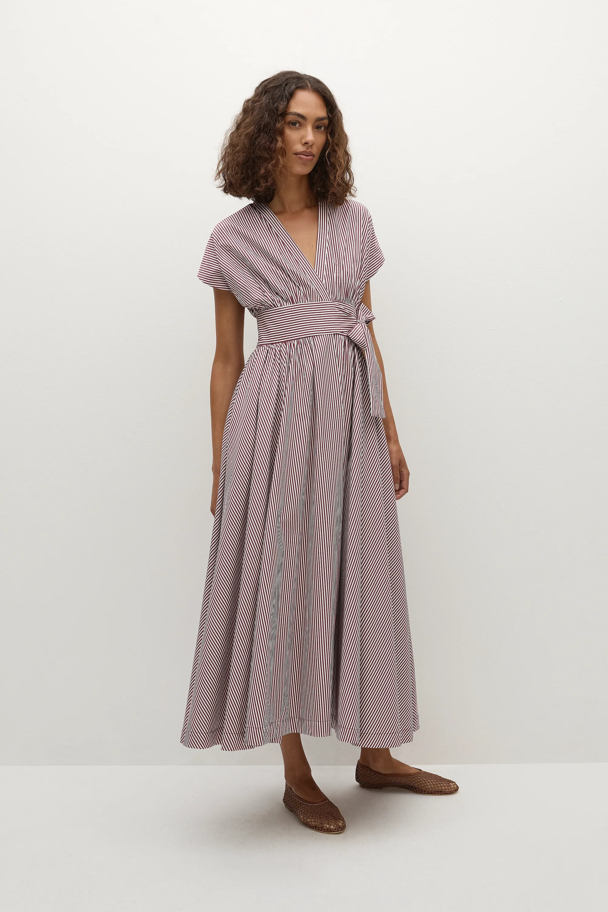 Lova Midi Dress Maia Stripe Burgundy - Final Sale - Image 3