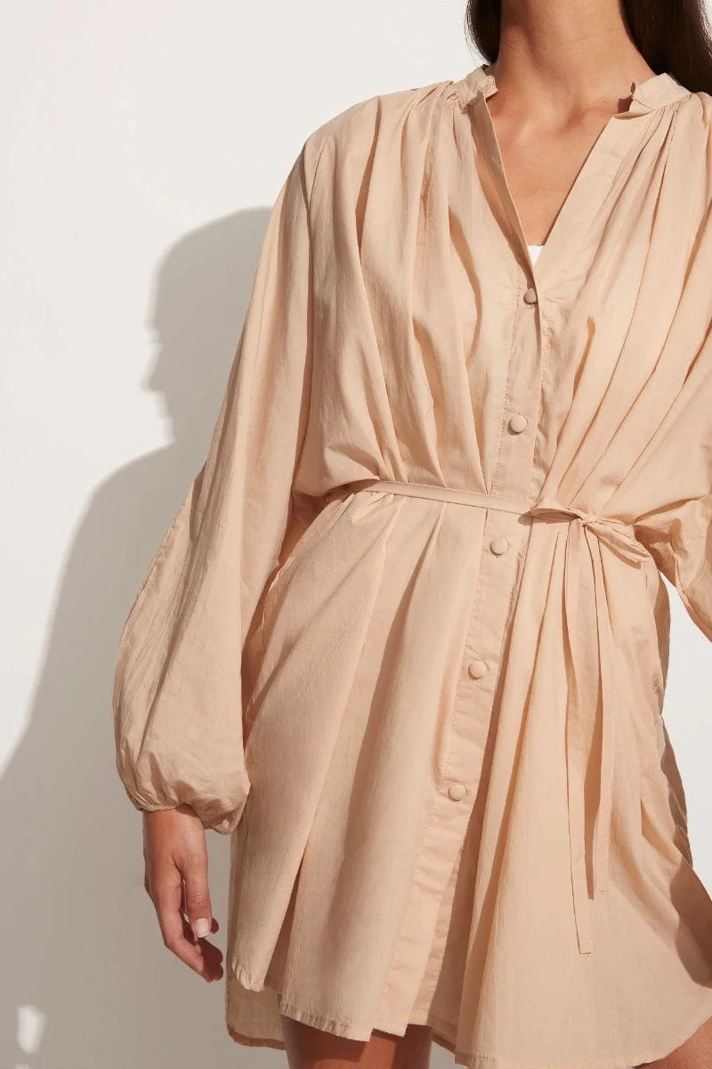 Lucita Smock Dress Plain Sand - Final Sale - Image 4