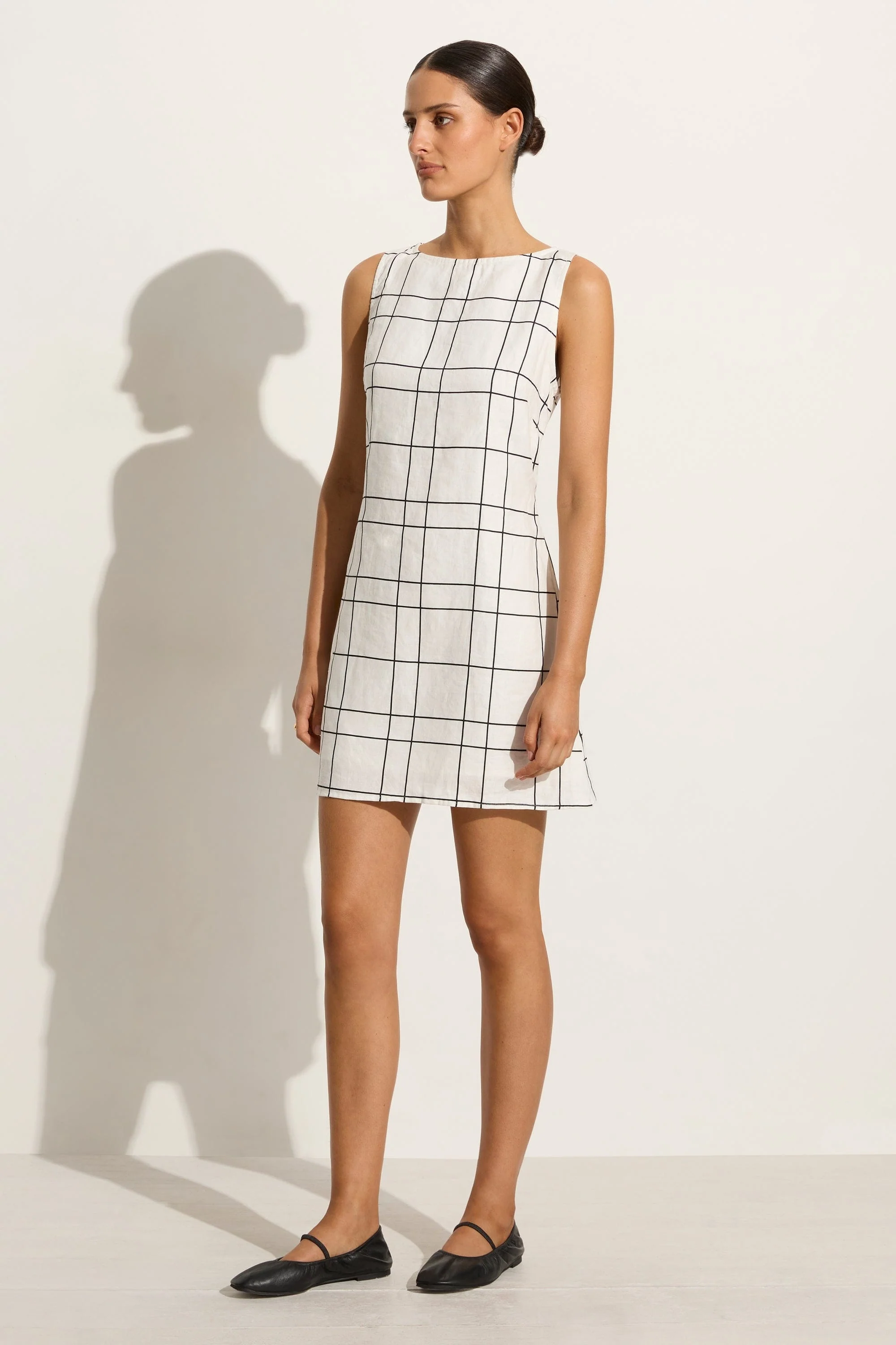 Lui Mini Dress Letizia Check White - Final Sale - Image 3