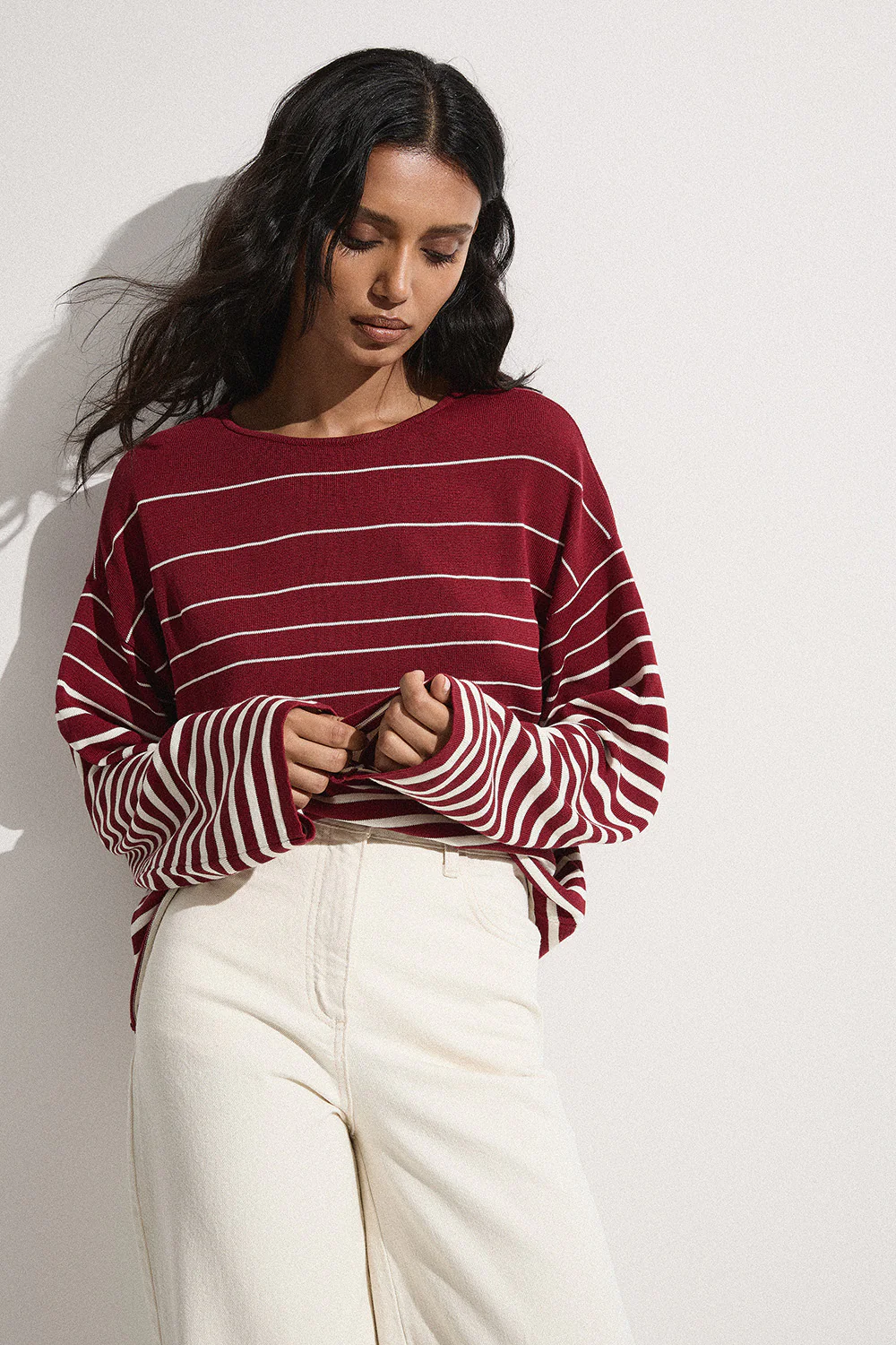 Lyana Top Scandi Stripe Red Cream - Final Sale - Image 3