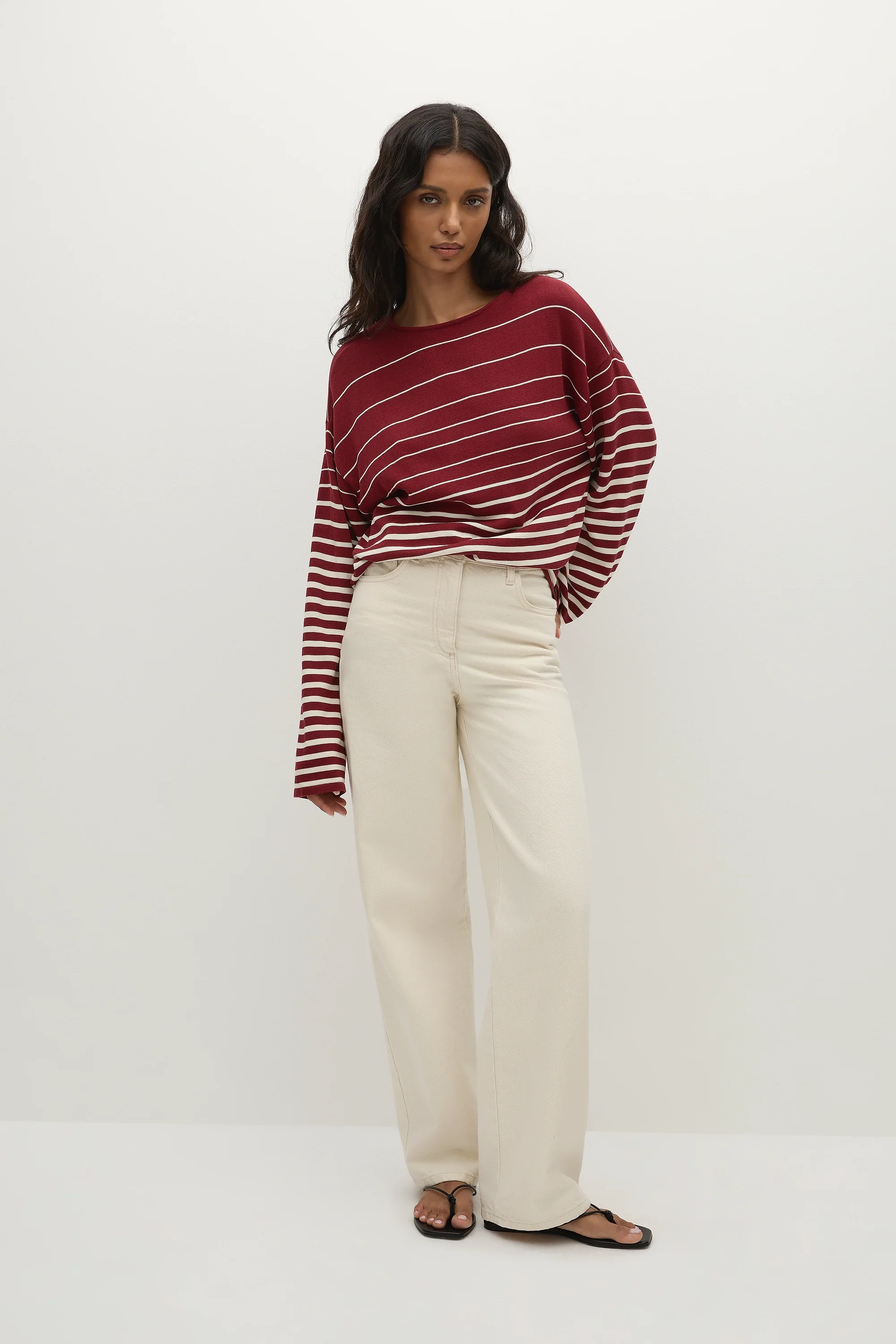Lyana Top Scandi Stripe Red Cream - Final Sale - Image 4