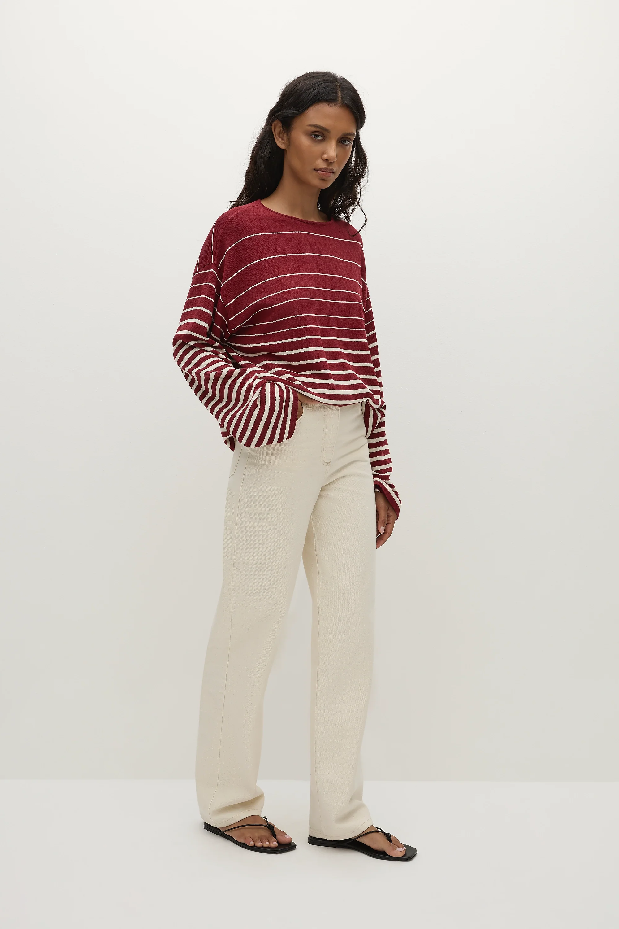 Lyana Top Scandi Stripe Red Cream - Final Sale - Image 5