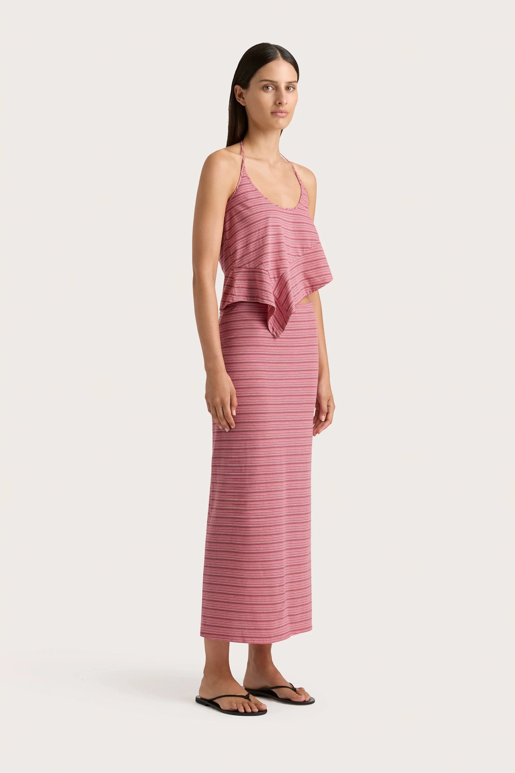 Maceio Midi Skirt Vermillion Stripe - Final Sale - Image 2