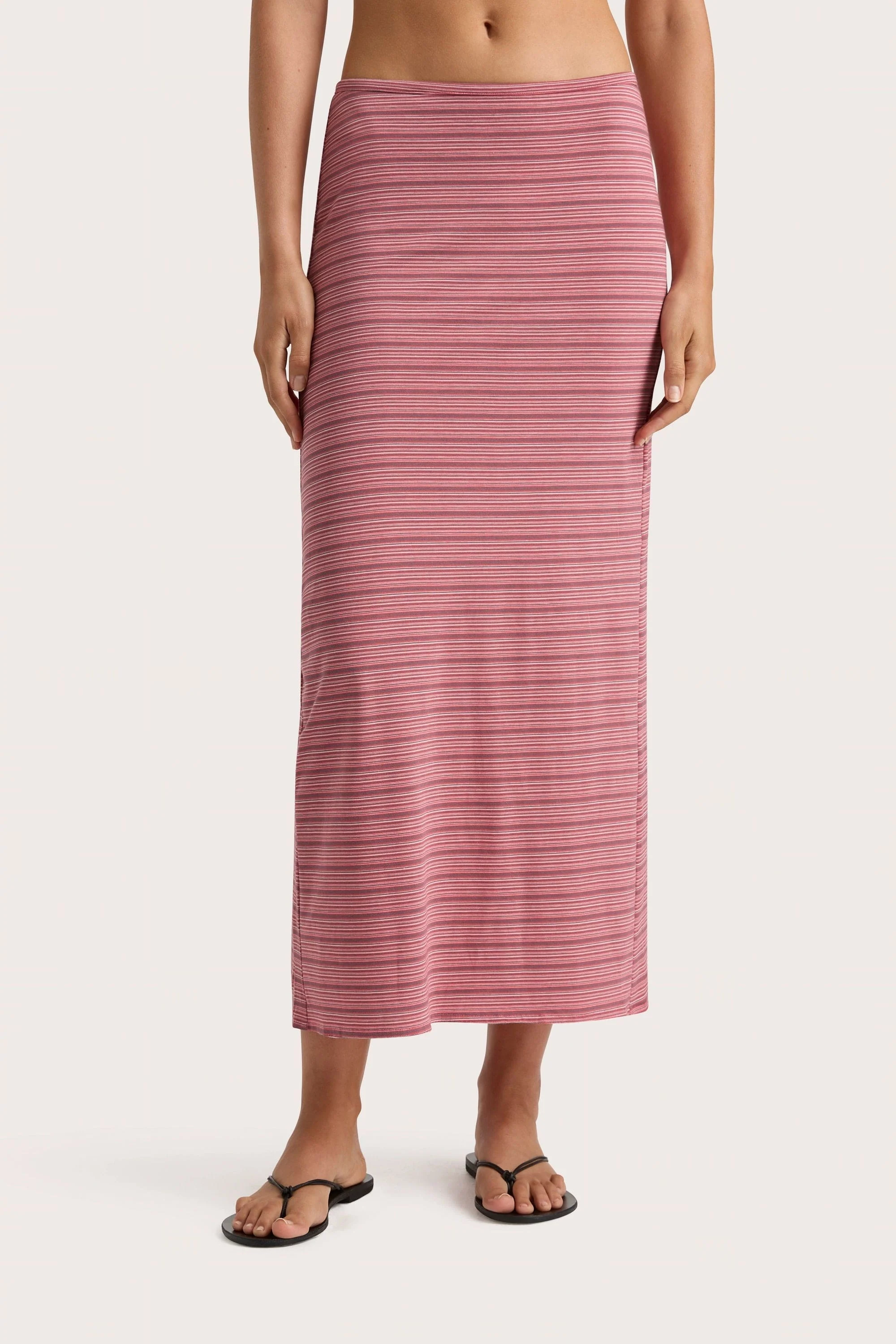 Maceio Midi Skirt Vermillion Stripe - Final Sale - Image 3