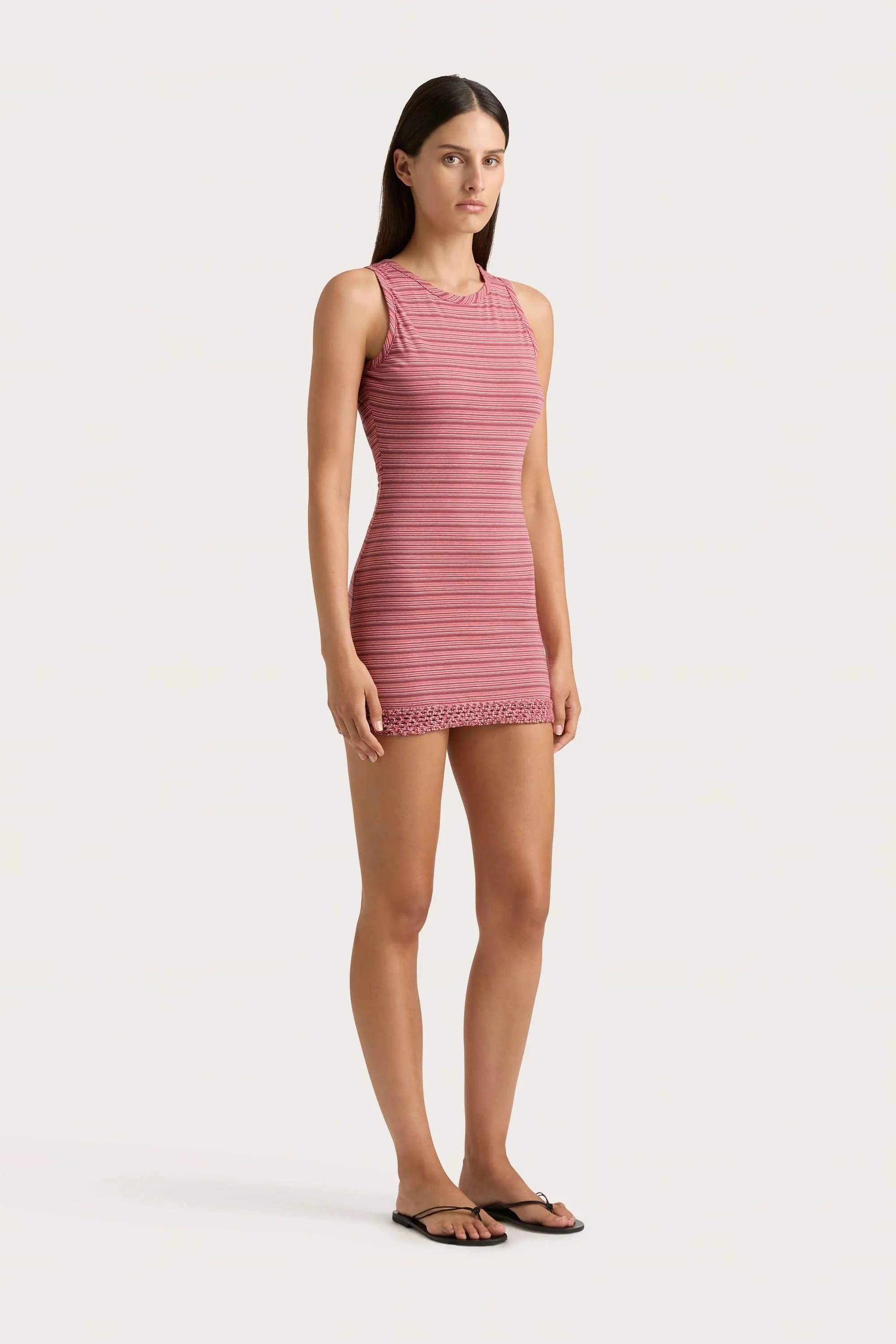 Maceio Mini Dress Vermillion Stripe - Final Sale - Image 2
