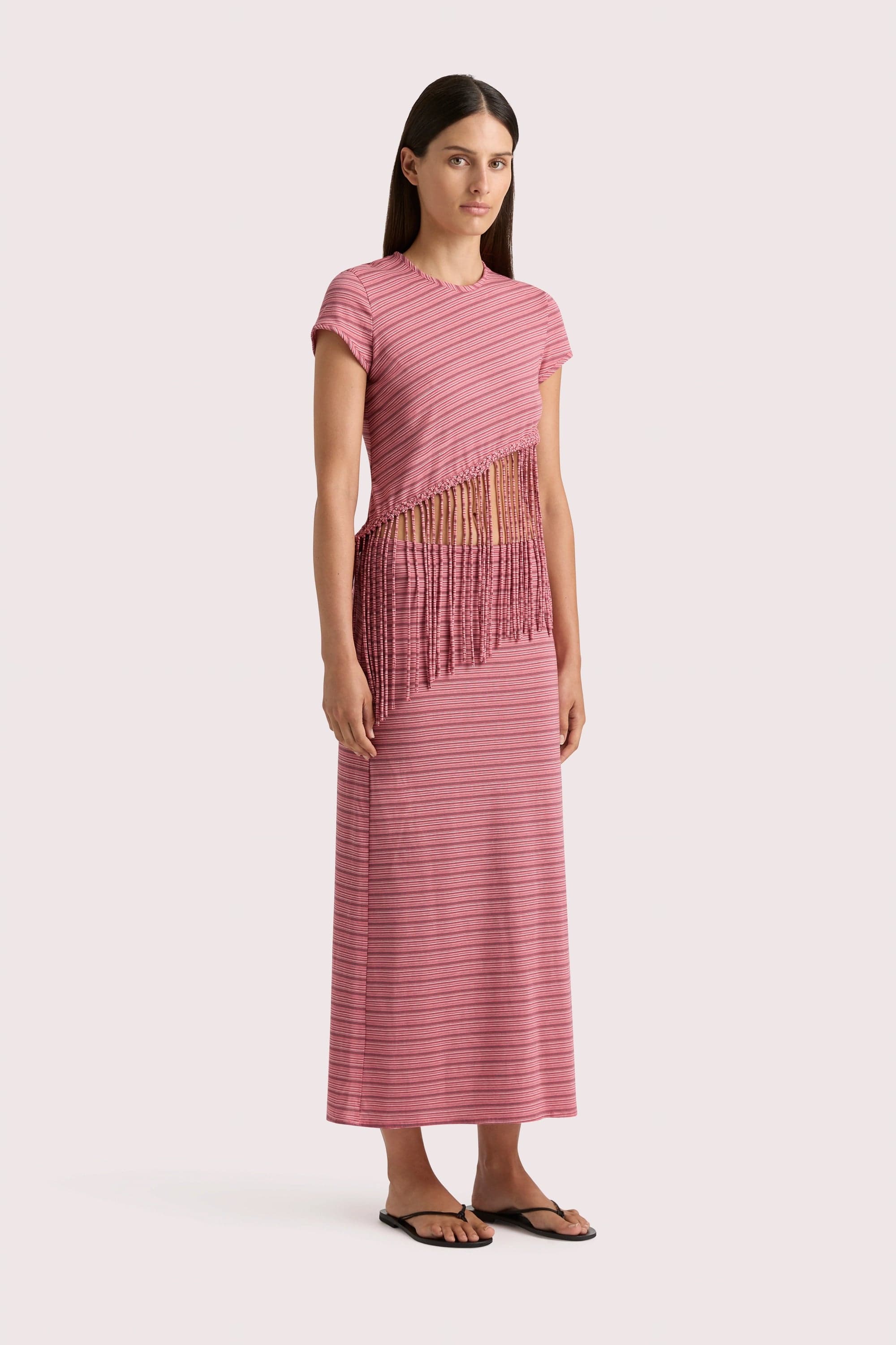 Maceio T-Shirt Vermillion Stripe - Final Sale - Image 2