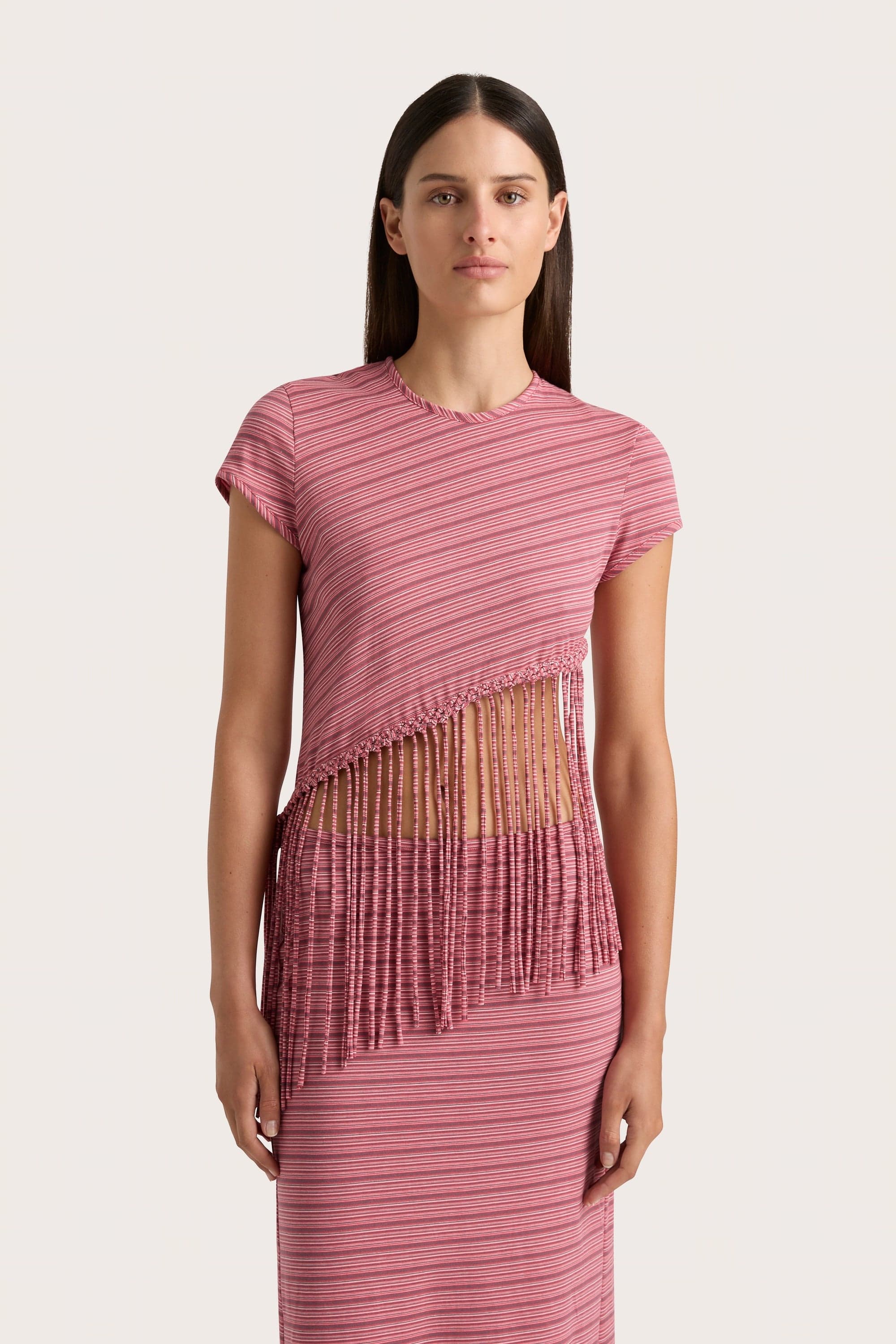 Maceio T-Shirt Vermillion Stripe - Final Sale - Image 3