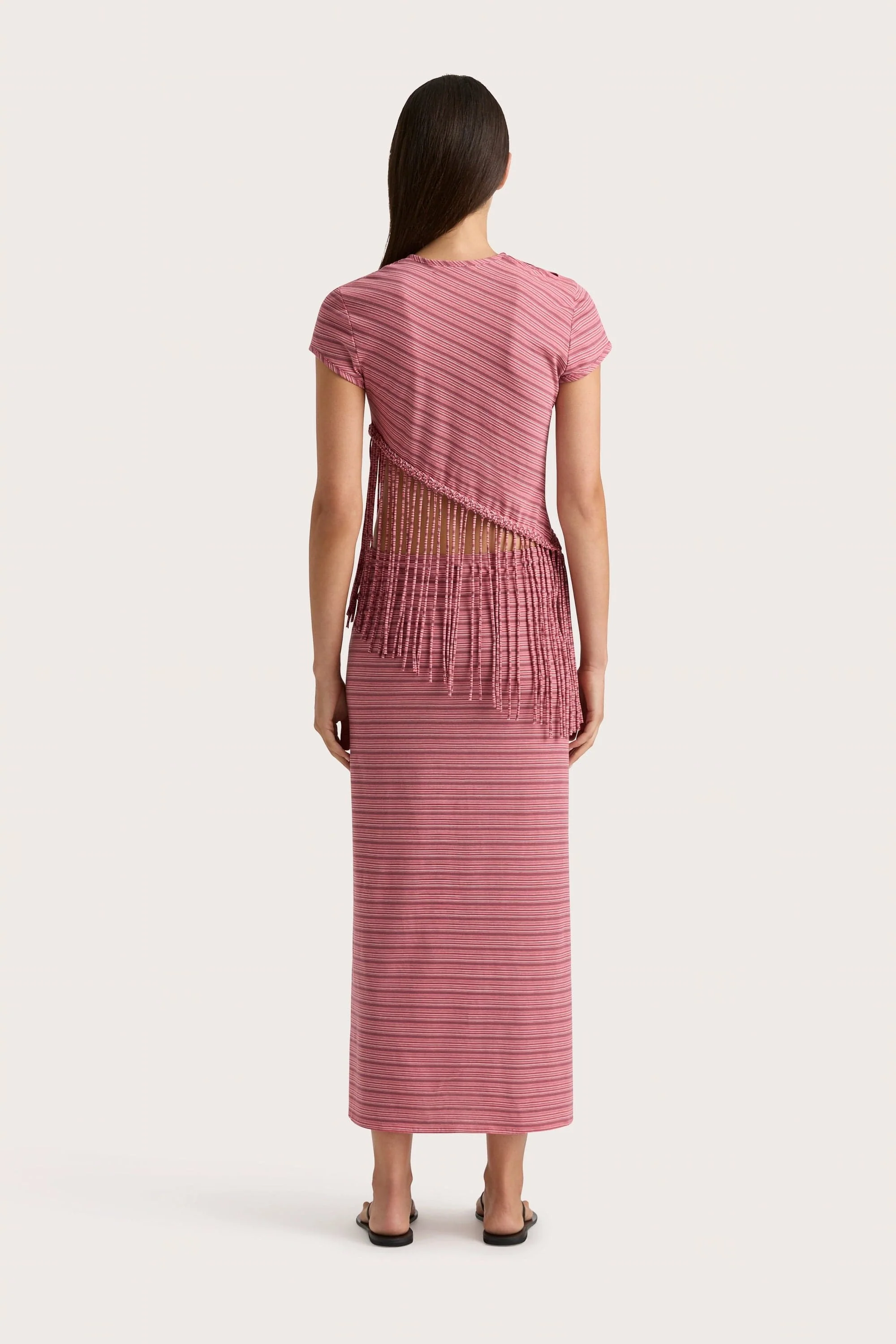 Maceio T-Shirt Vermillion Stripe - Final Sale - Image 4