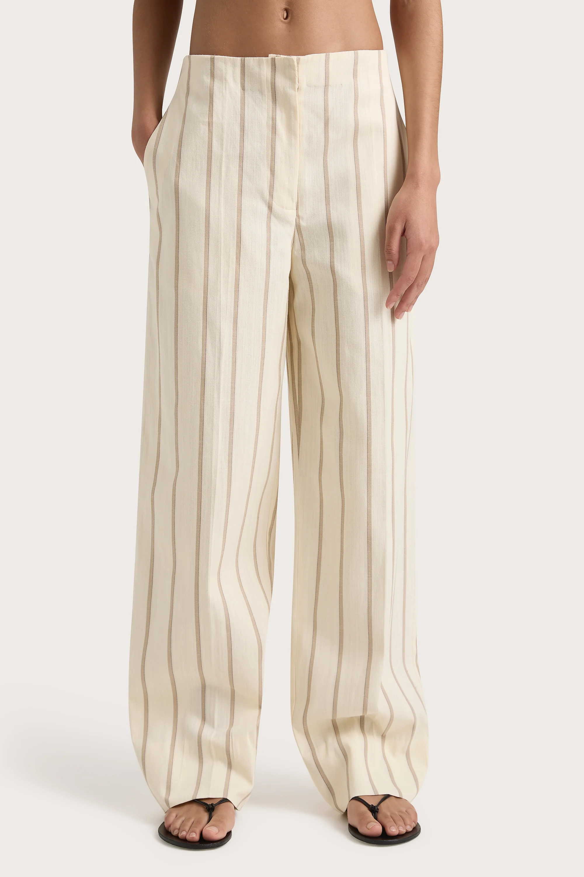 Maeve Stripe Trouser Shadow Stripe Butter - Final Sale - Image 4