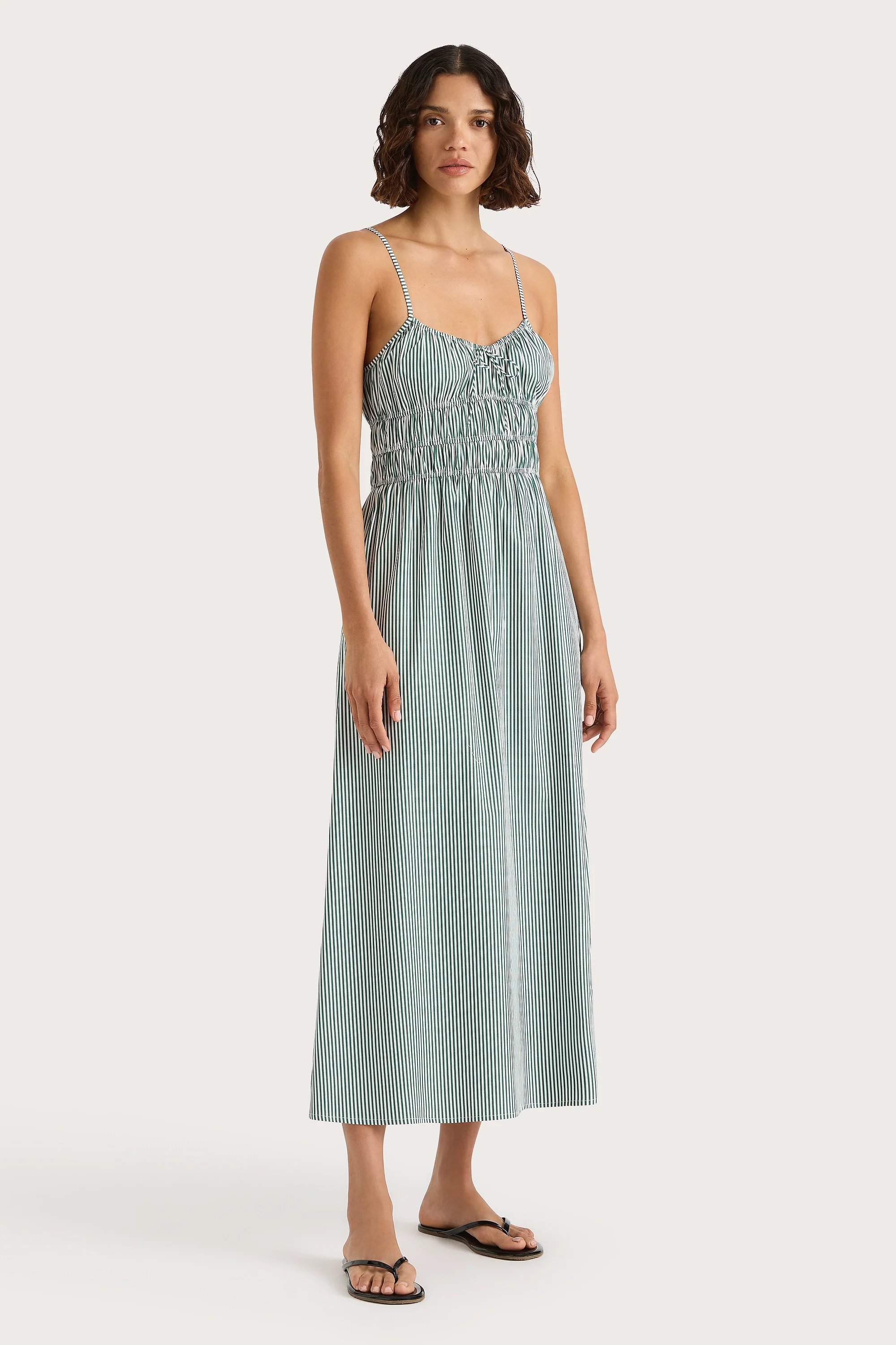 Marianne Midi Dress Green Stripe - Final Sale - Image 2