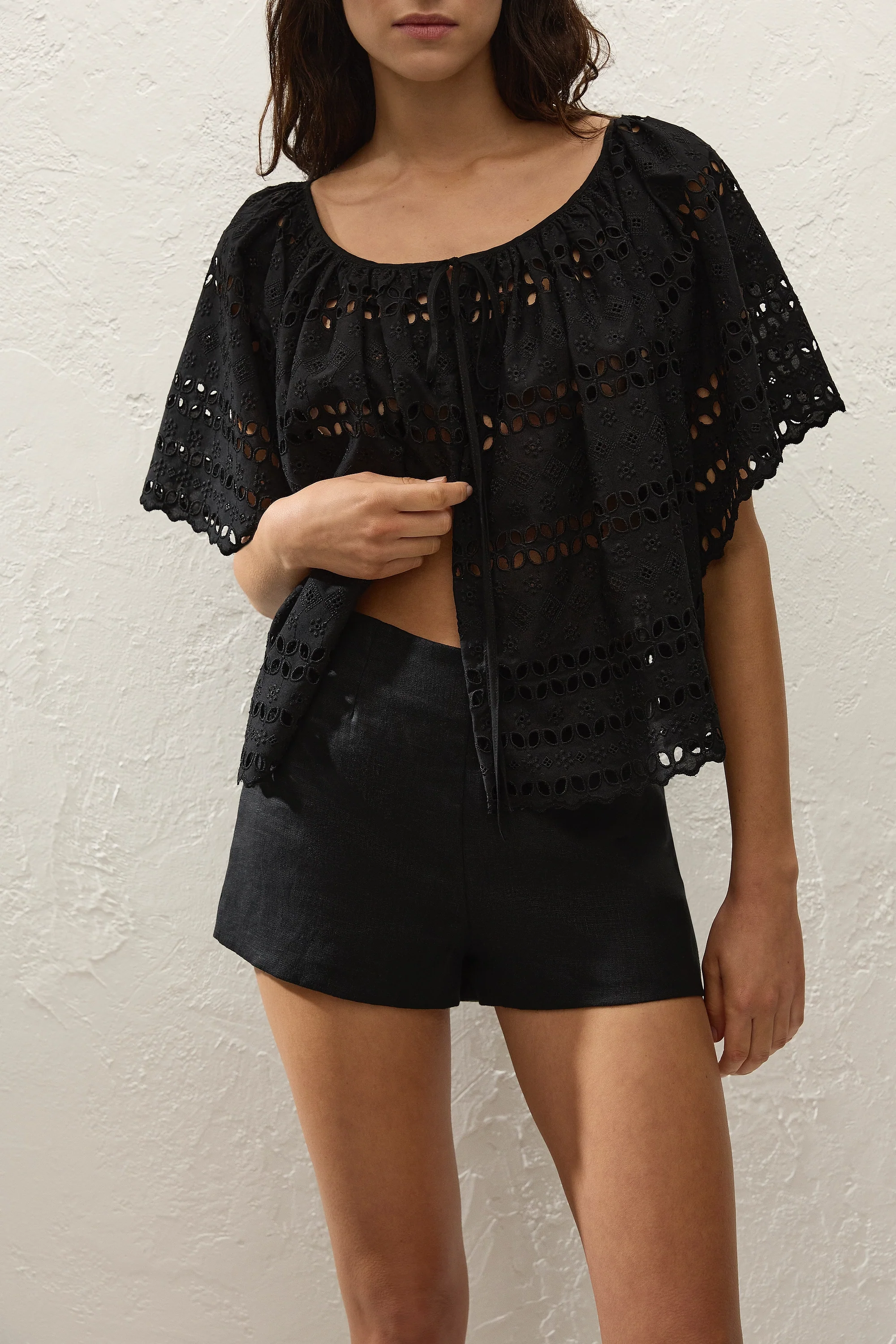 Mitla Top Rosa Broderie Black - Image 9