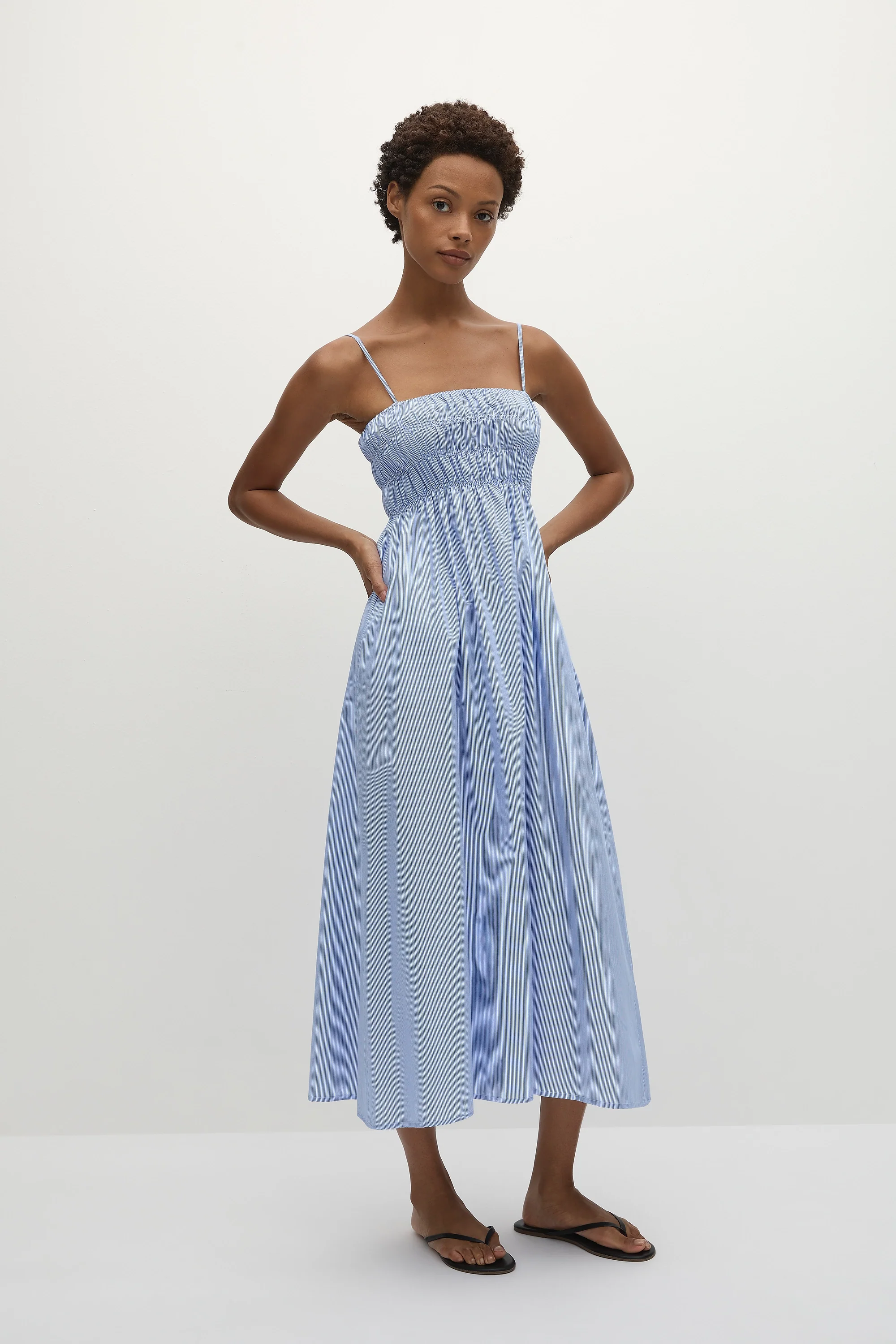 Nica Midi Dress Soft Blue Stripe - Final Sale - Image 3
