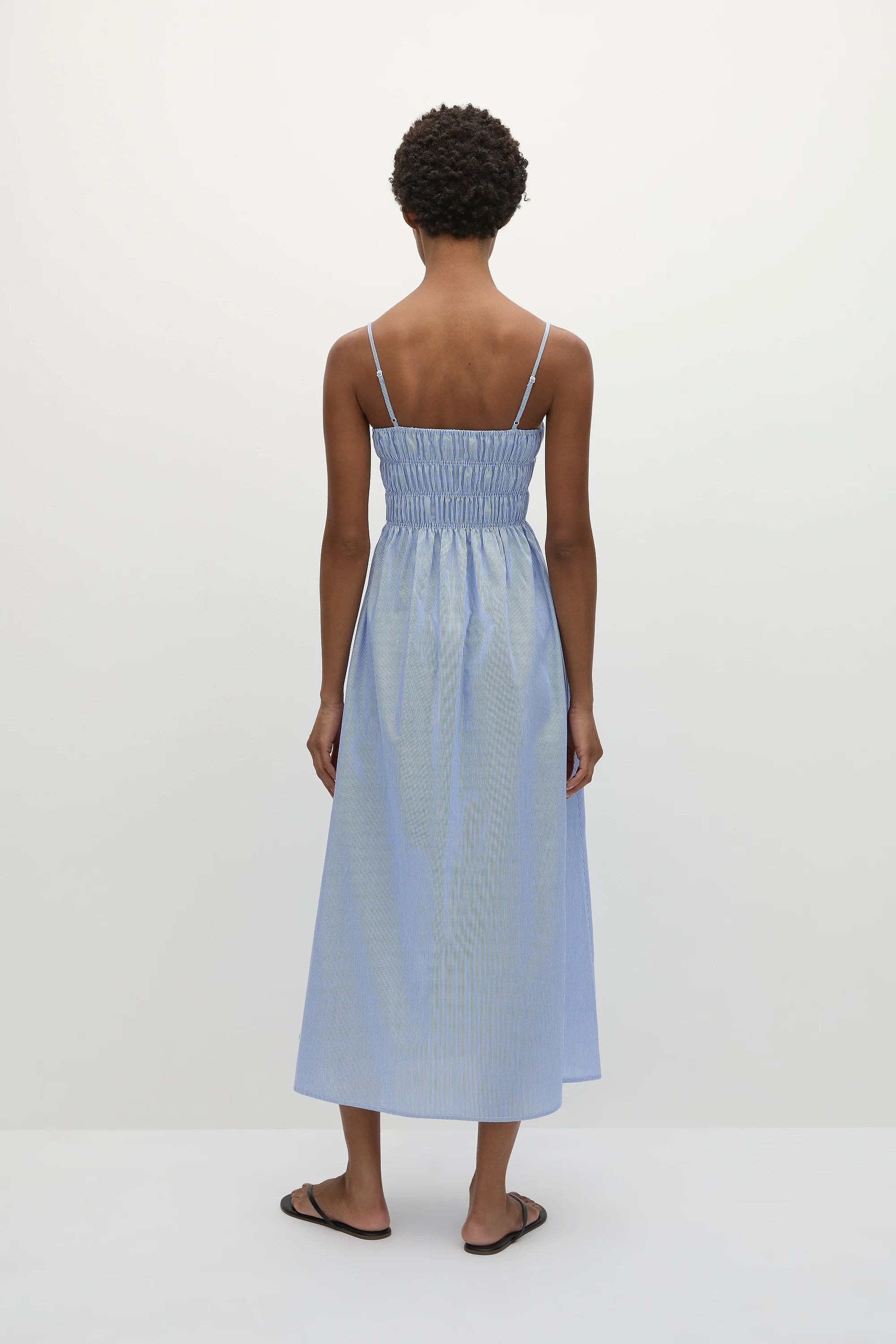 Nica Midi Dress Soft Blue Stripe - Final Sale - Image 4