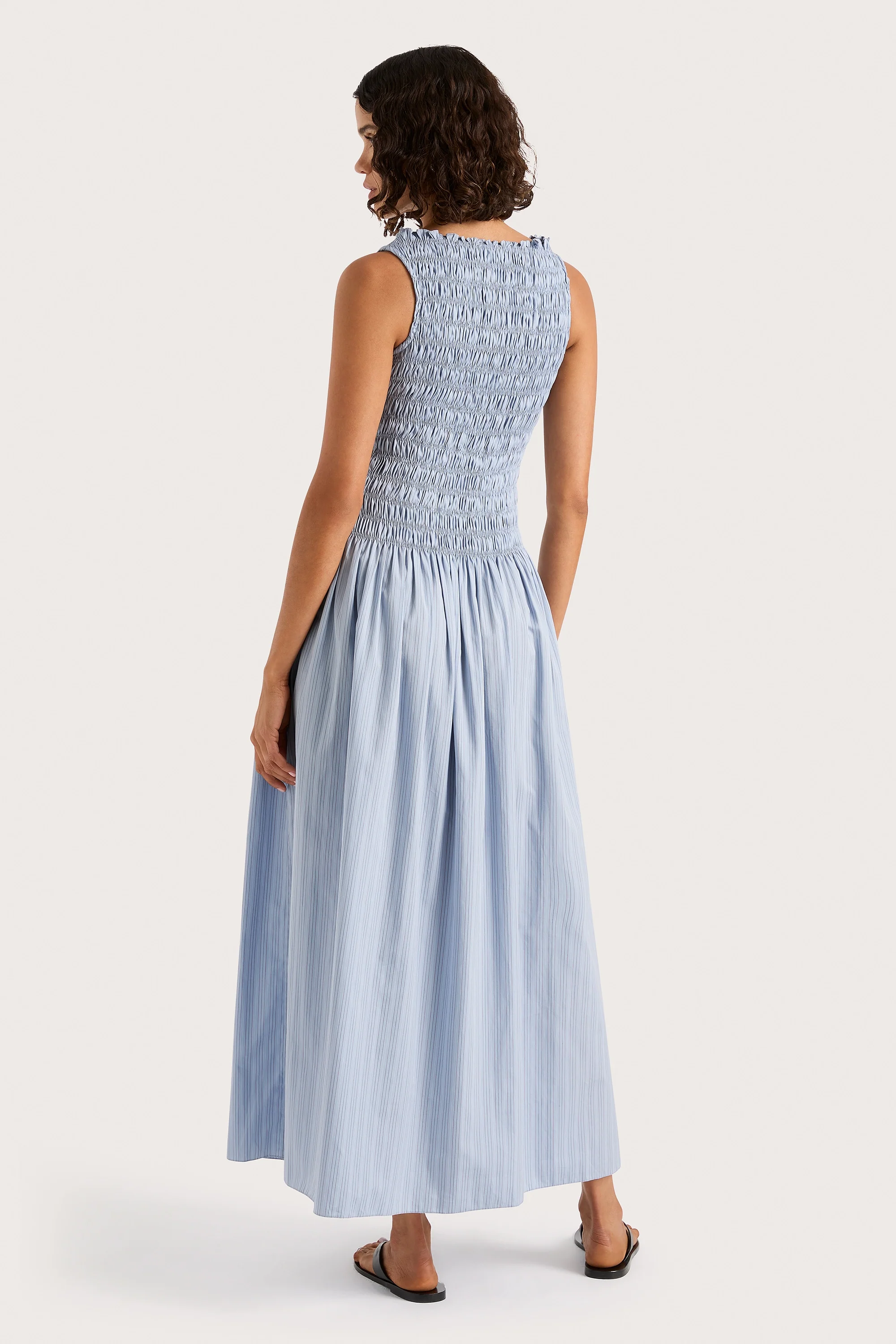 Noa Maxi Dress Blue Pinstripe - Final Sale - Image 6