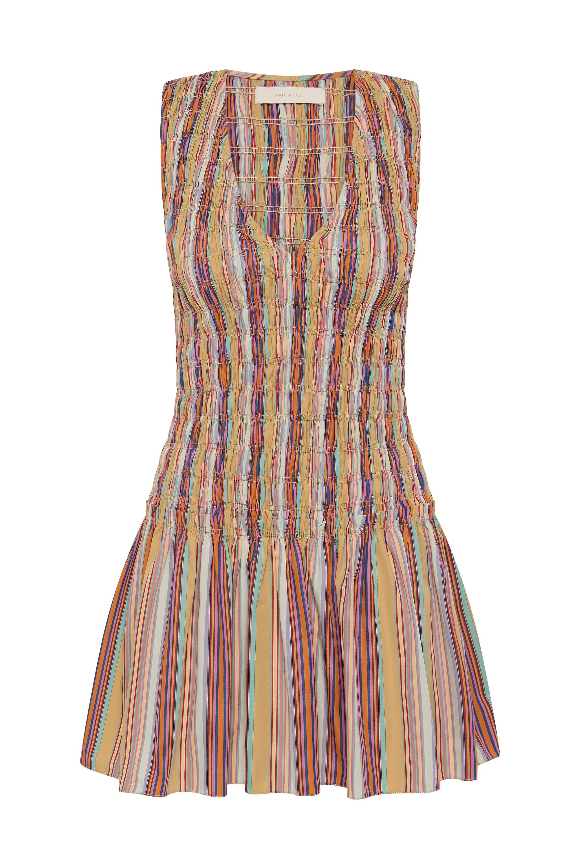 Palomar Mini Dress Agua Stripe Mustard - Image 6
