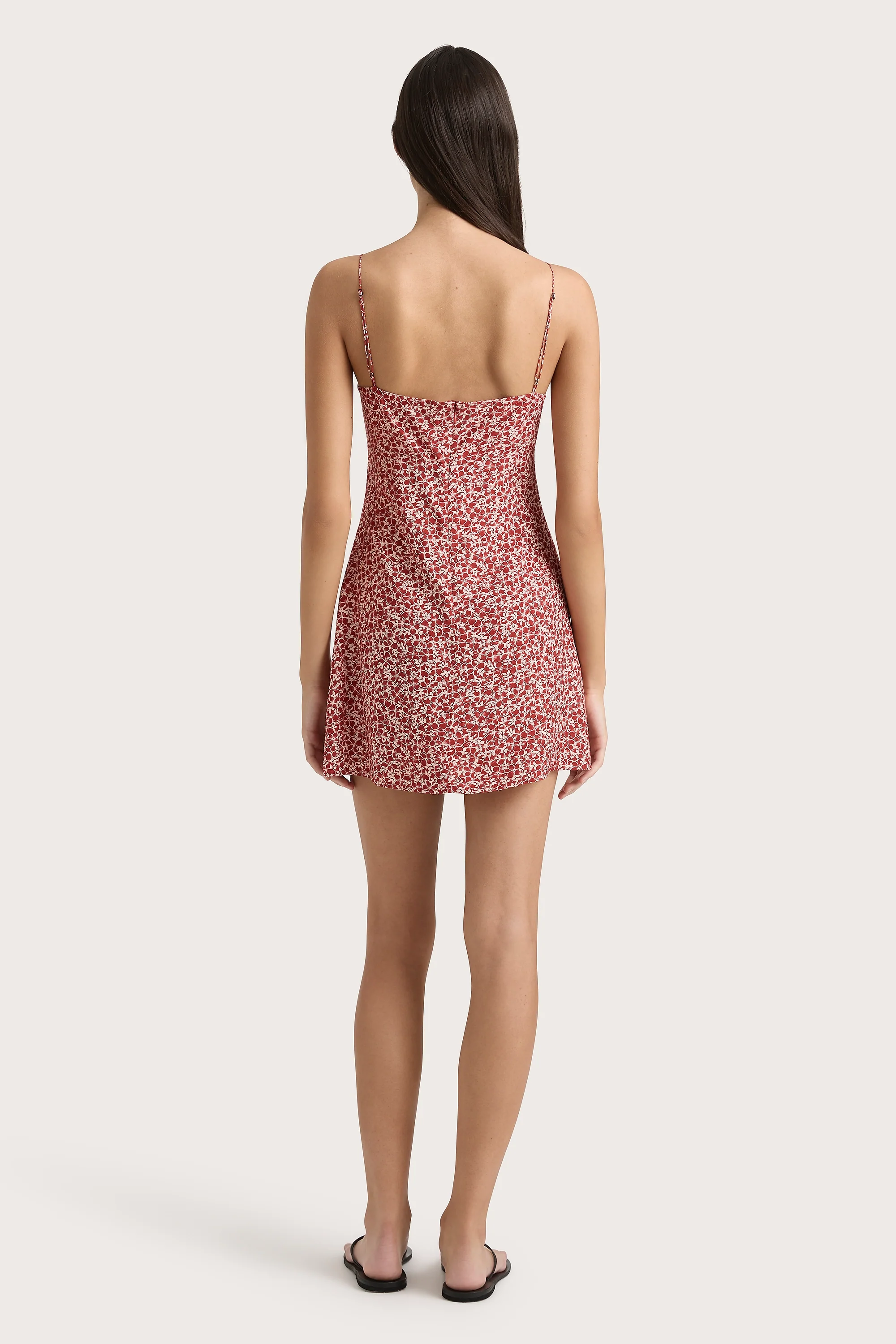 Pau Mini Dress Peony Stamp Garnet - Final Sale - Image 5