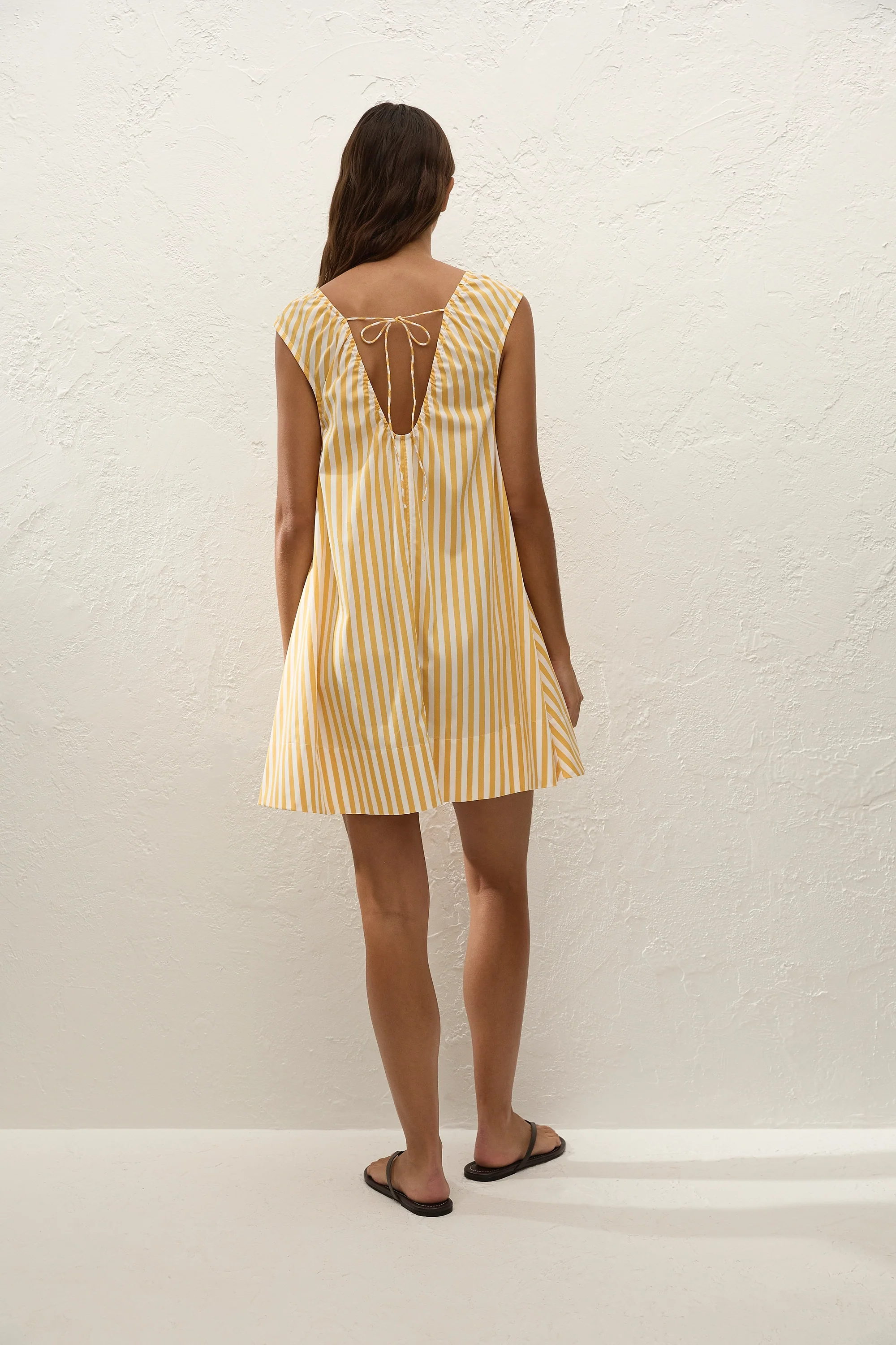 Pedrera Mini Dress Orozco Stripe Mustard - Image 4