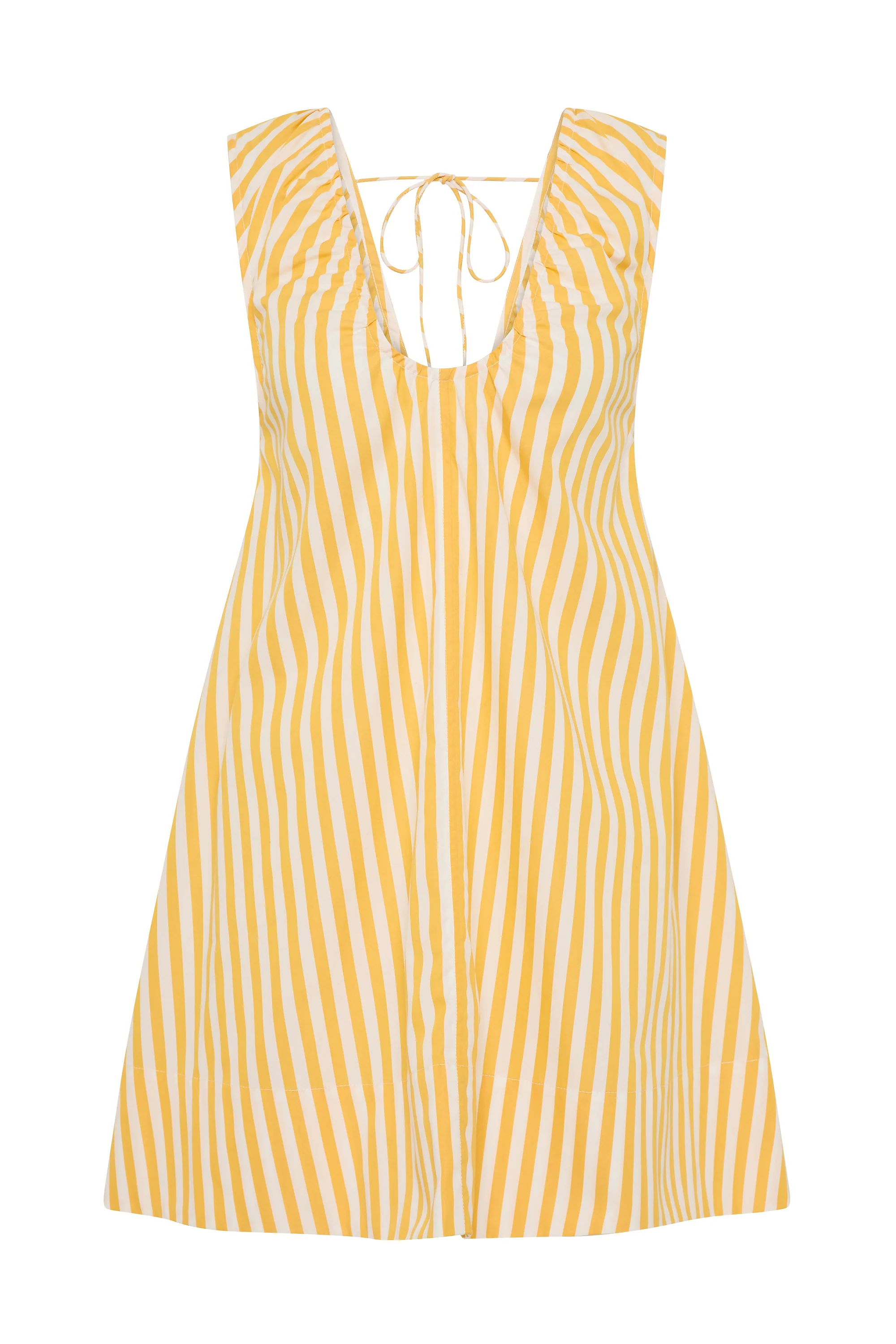 Pedrera Mini Dress Orozco Stripe Mustard - Image 6