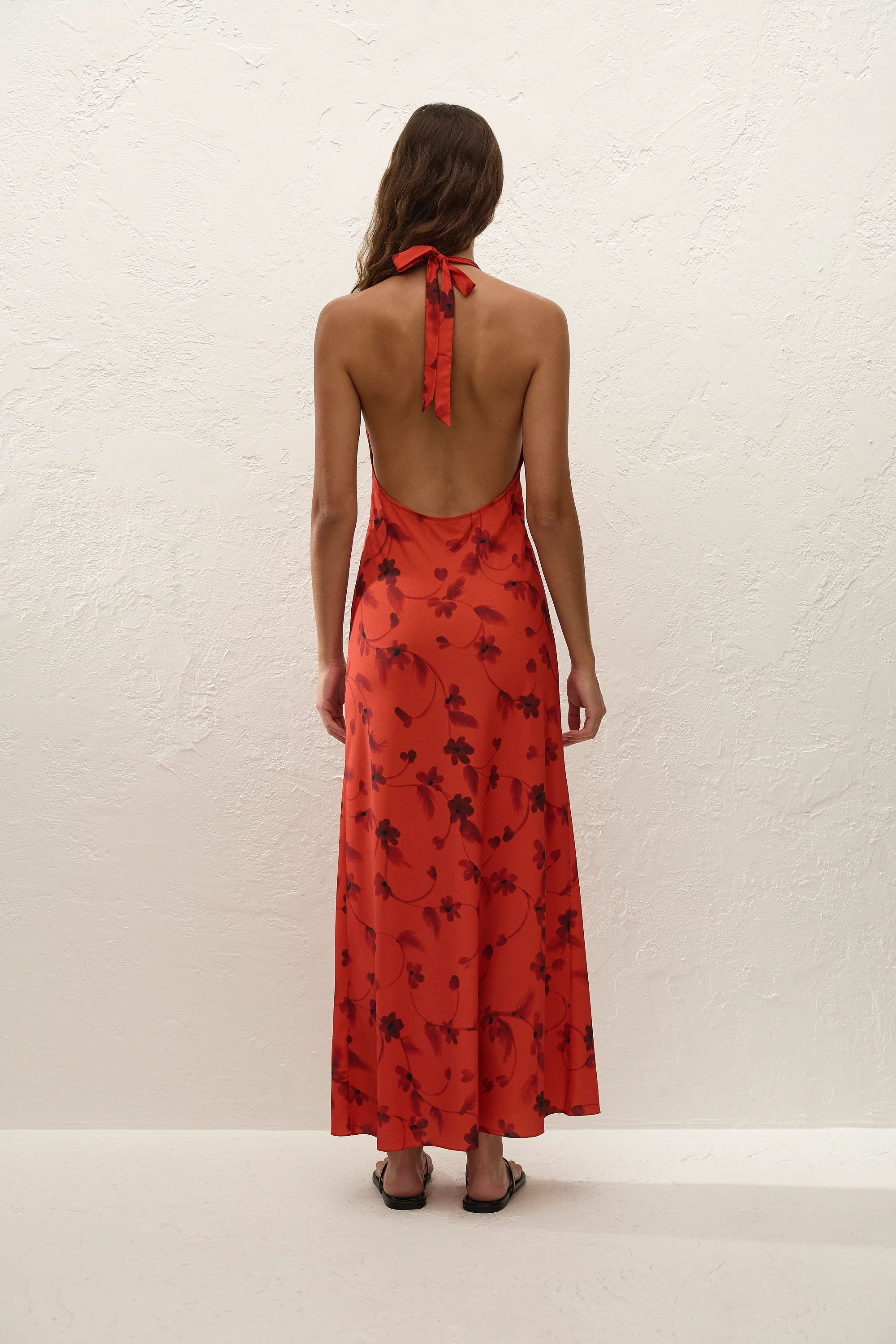 Rosa Maxi Dress Pirazzo Floral Rosso - Image 4