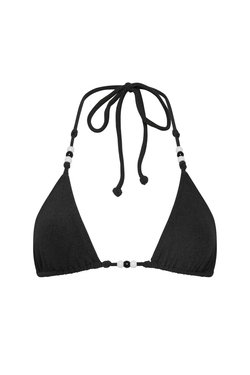 San Marco Bikini Top Black Towelling - Final Sale - Image 7