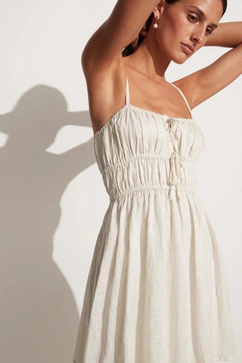 Shivka Mini Dress Plain Egg Shell - Final Sale - Image 2