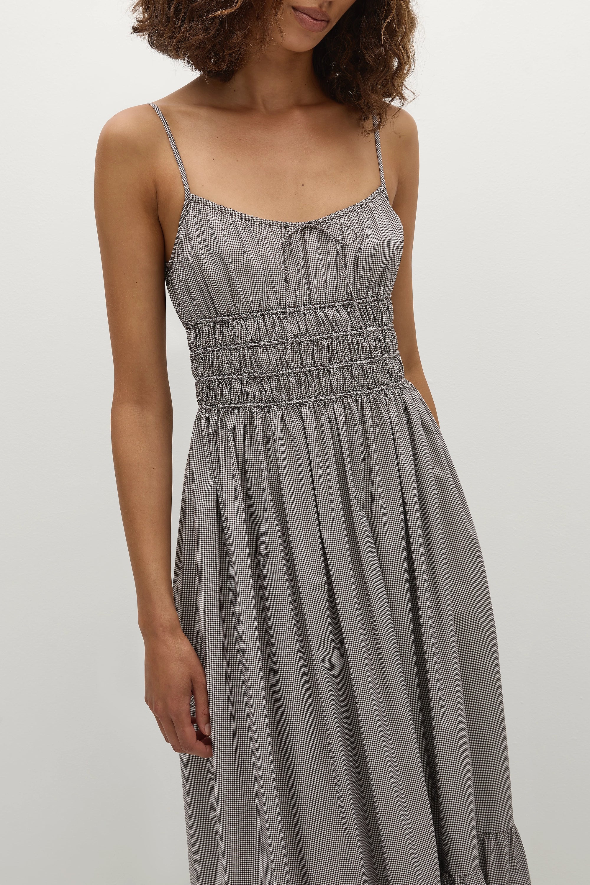 Sofie Maxi Dress Hanne Gingham Espresso - Final Sale - Image 3