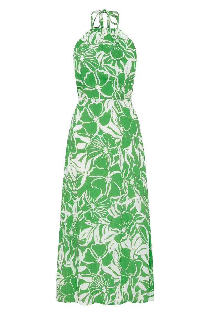 Taormina Midi Dress El Marsa Floral Print Green - Final Sale - Image 6