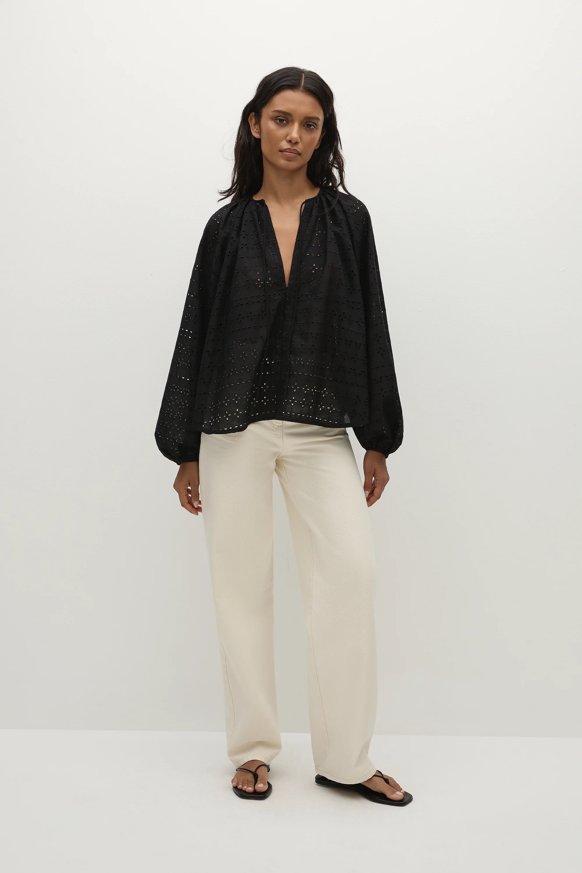 Thora Blouse Agnes Broderie Anglaise Black - Final Sale - Image 3