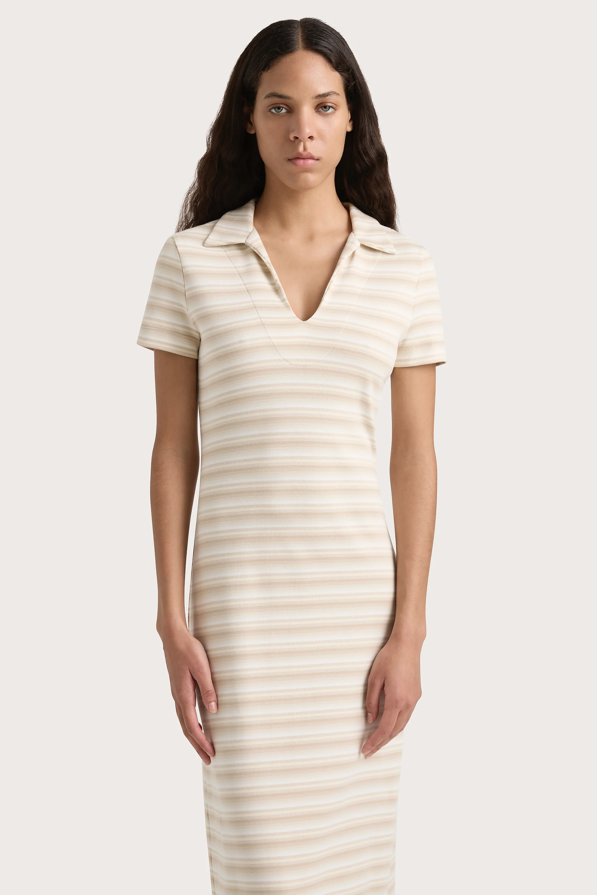 Tiesse Maxi Dress Cream Stripe - Final Sale - Image 3