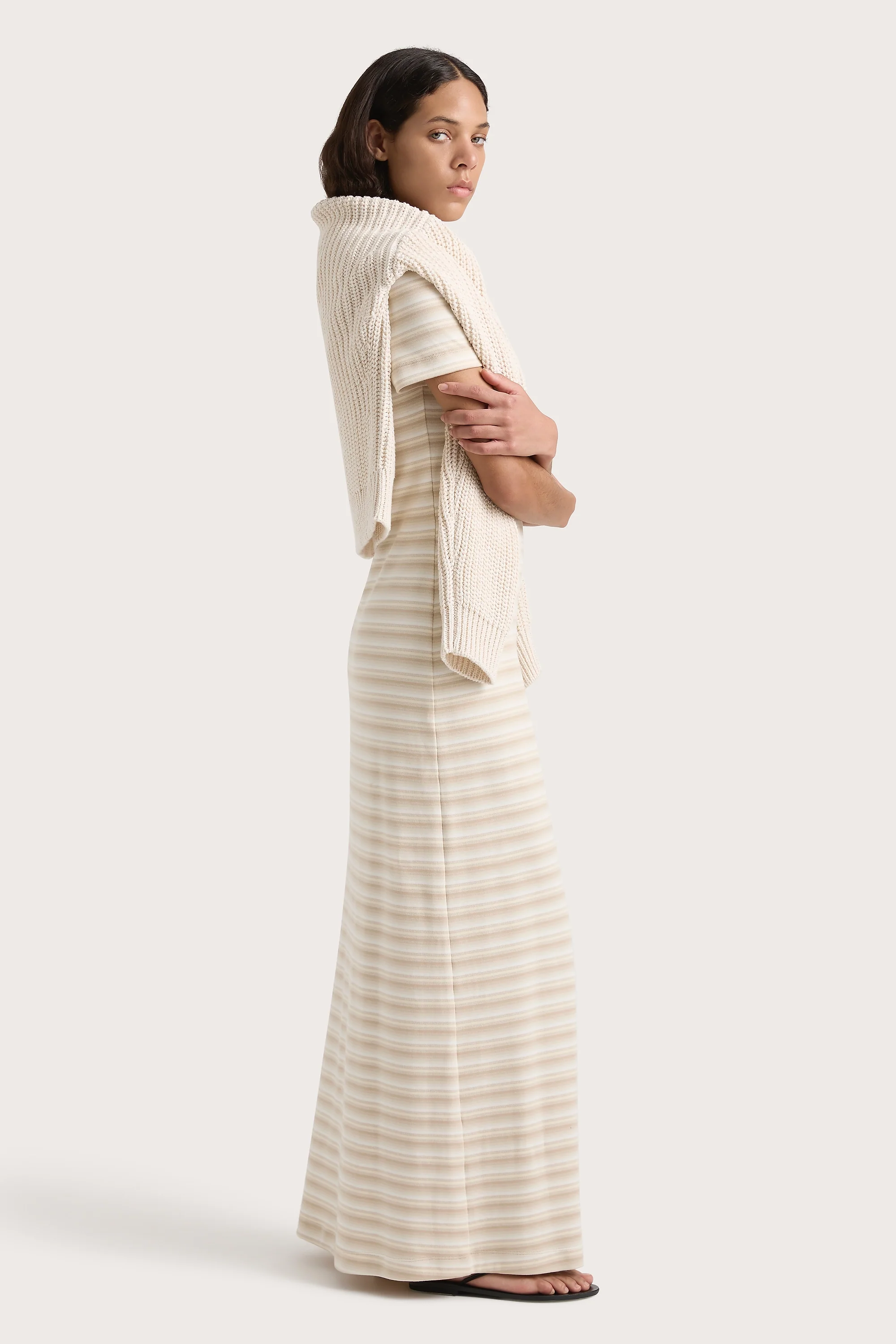 Tiesse Maxi Dress Cream Stripe - Final Sale - Image 8