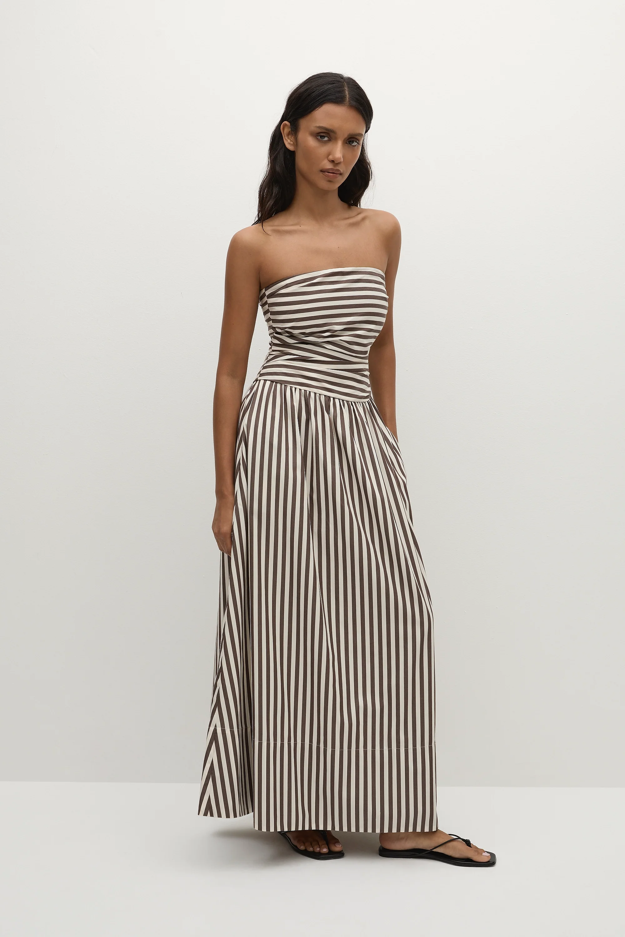 Vera Maxi Dress Norway Stripe Espresso - Final Sale - Image 4