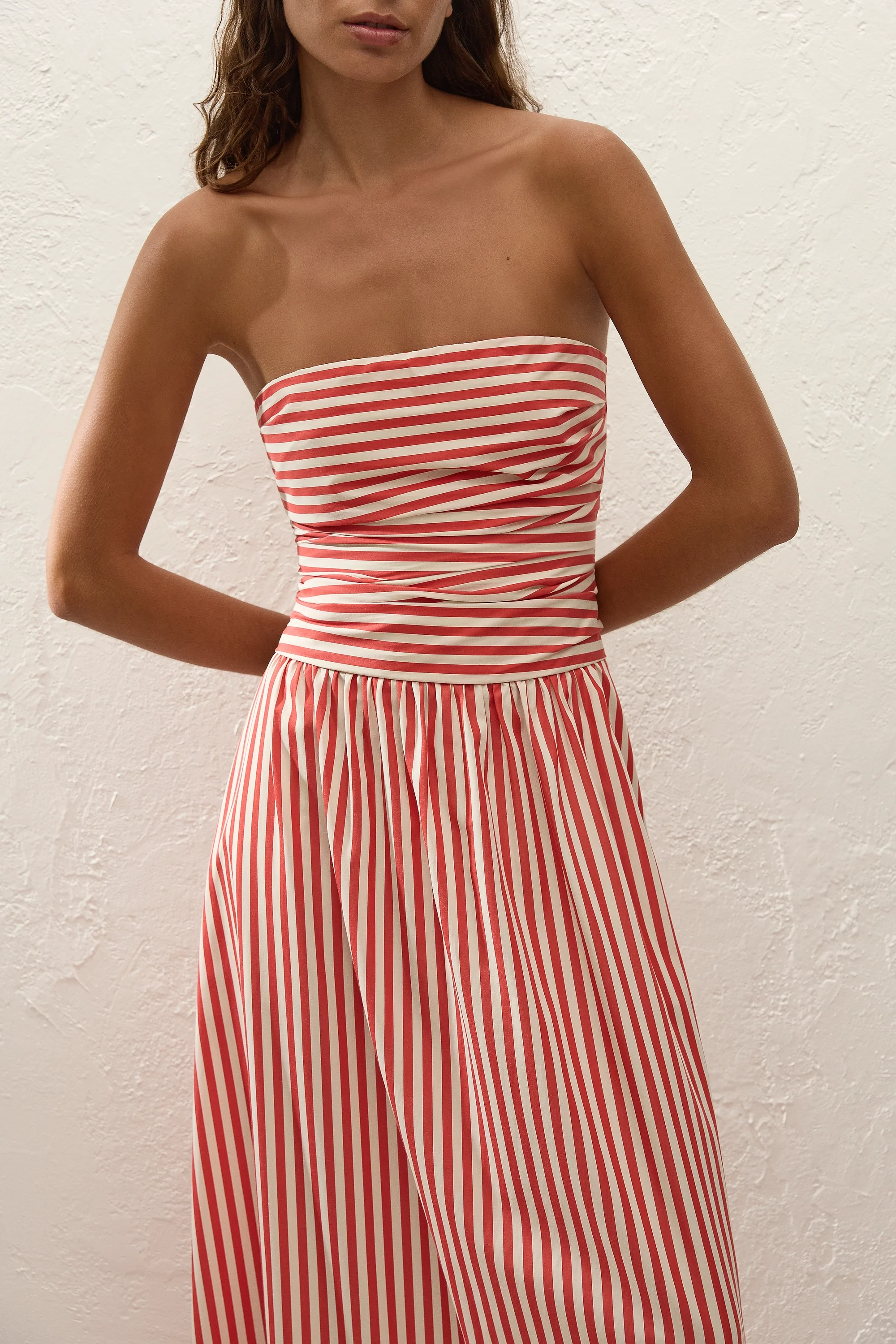 Vera Maxi Dress Orozco Stripe Dusty Tomato - Image 3