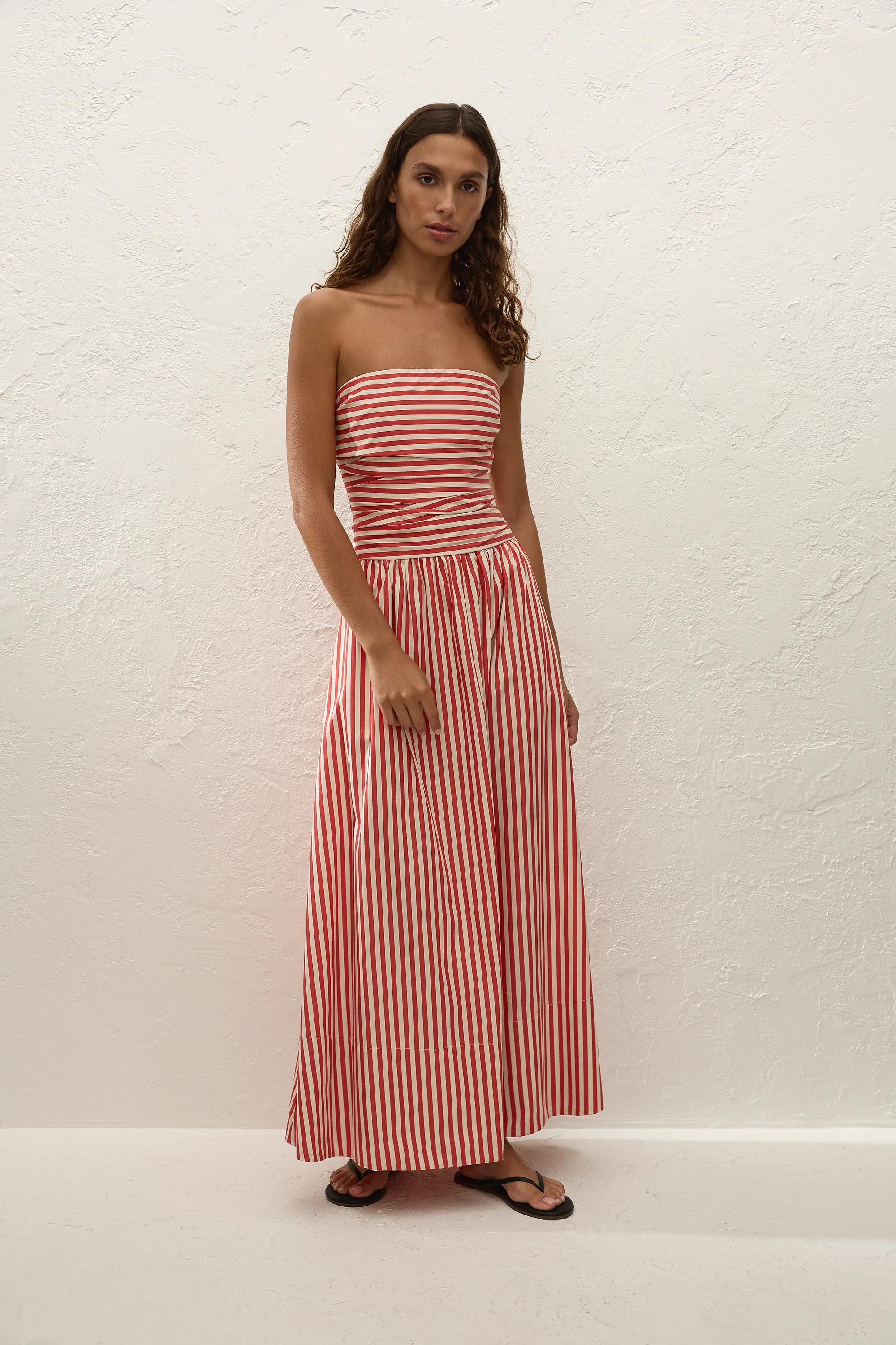 Vera Maxi Dress Orozco Stripe Dusty Tomato - Image 4
