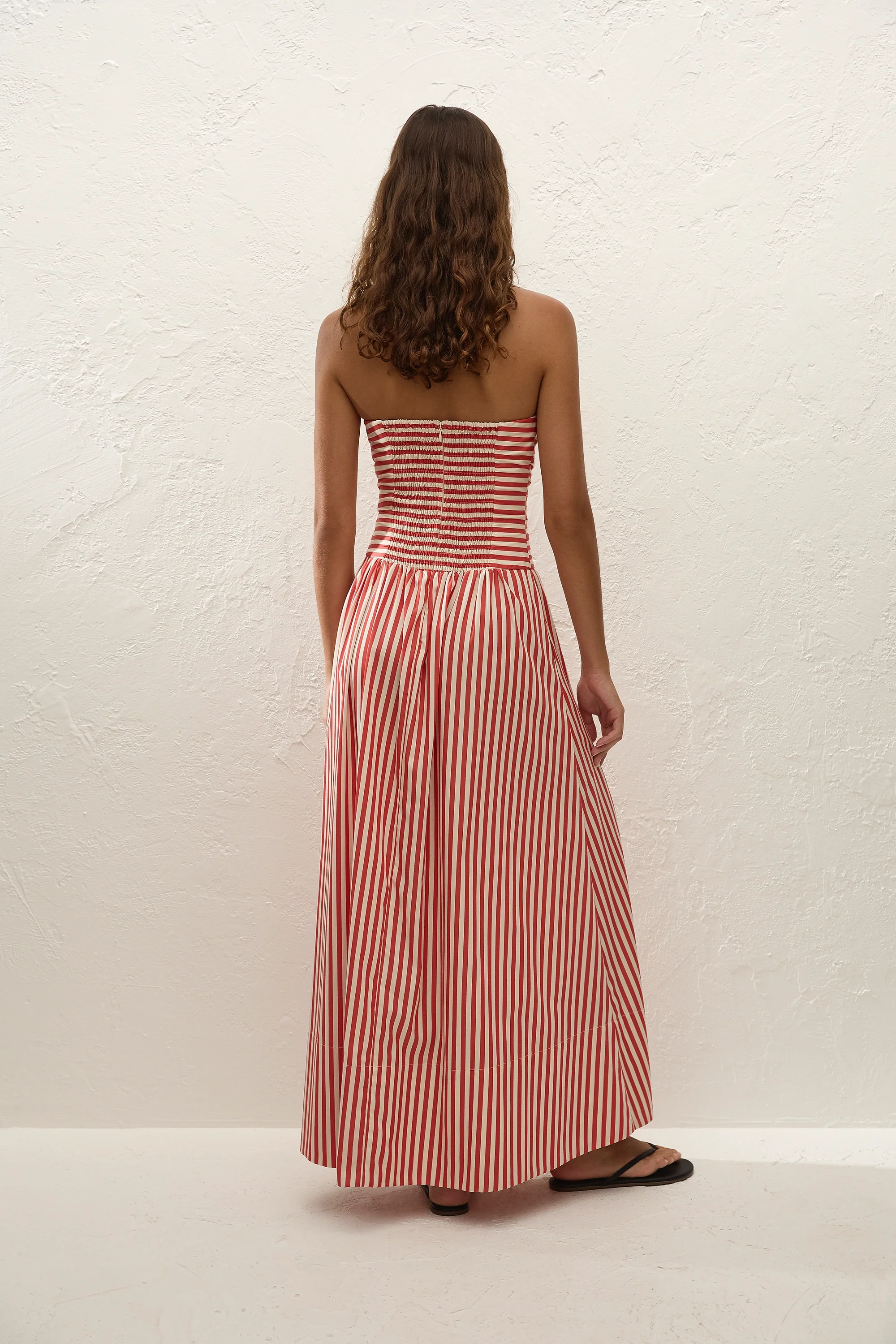 Vera Maxi Dress Orozco Stripe Dusty Tomato - Image 5