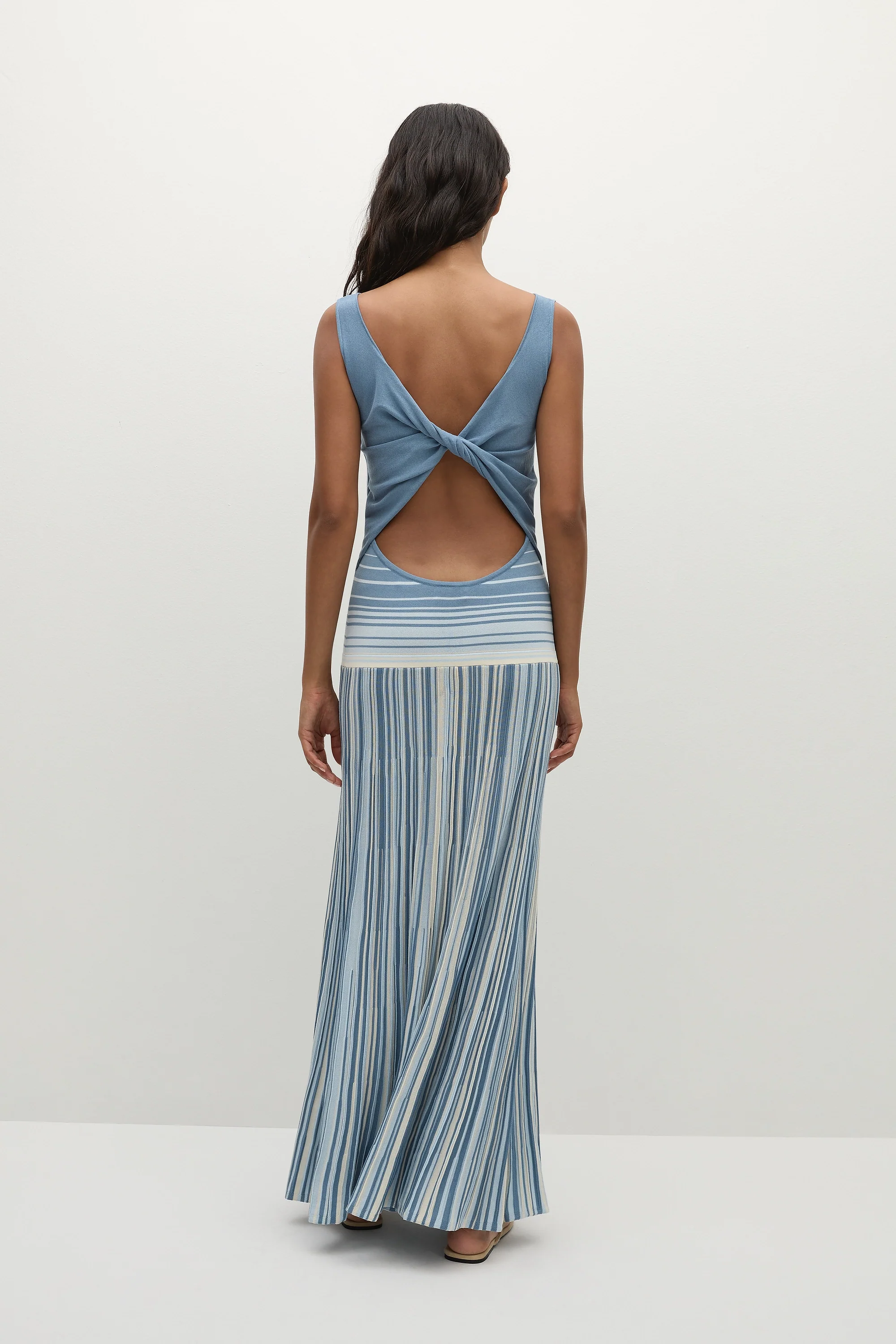 Xyla Maxi Dress Accordion Stripe Mineral Blue - Image 6