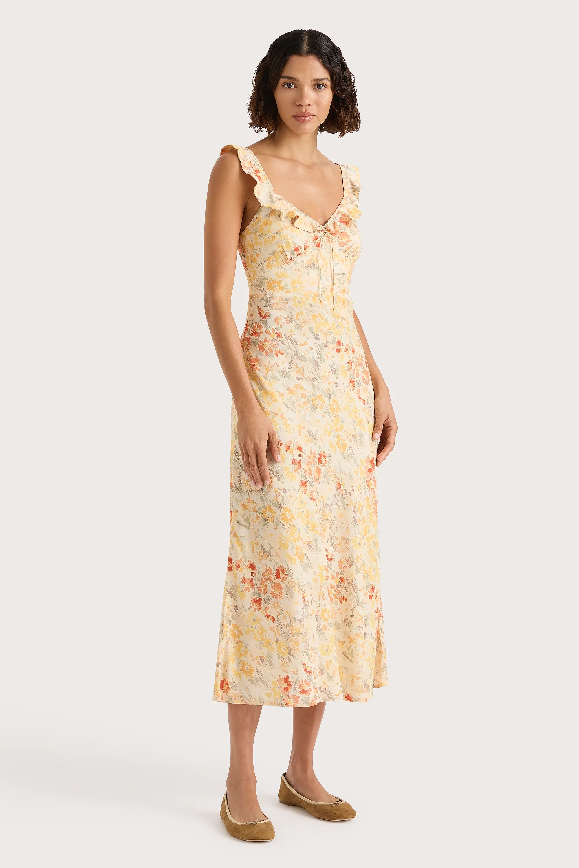 Yvonne Midi Dress Adeline Floral Yellow - Final Sale - Image 3